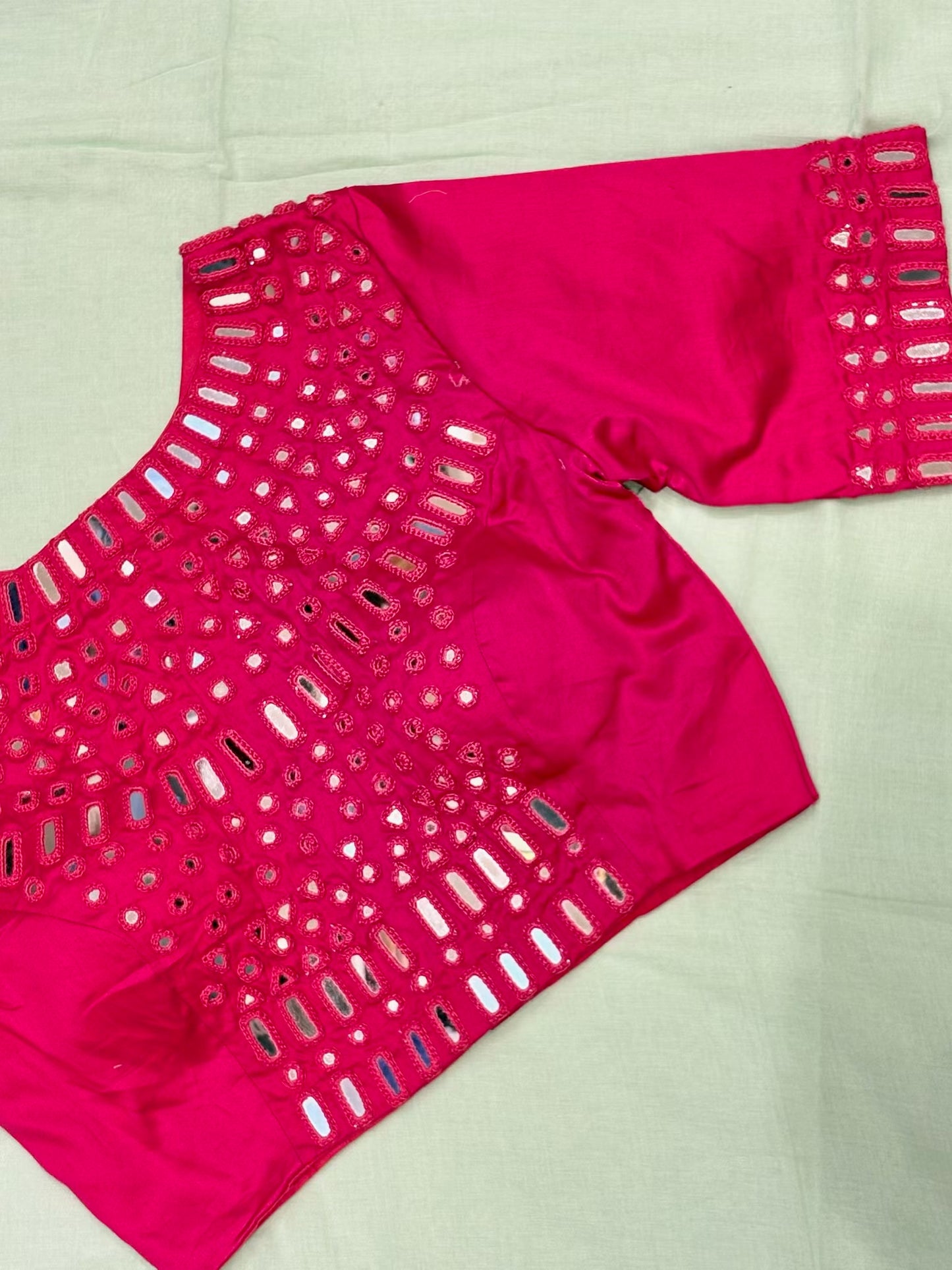 Mirror Work Blouse with Sleeves