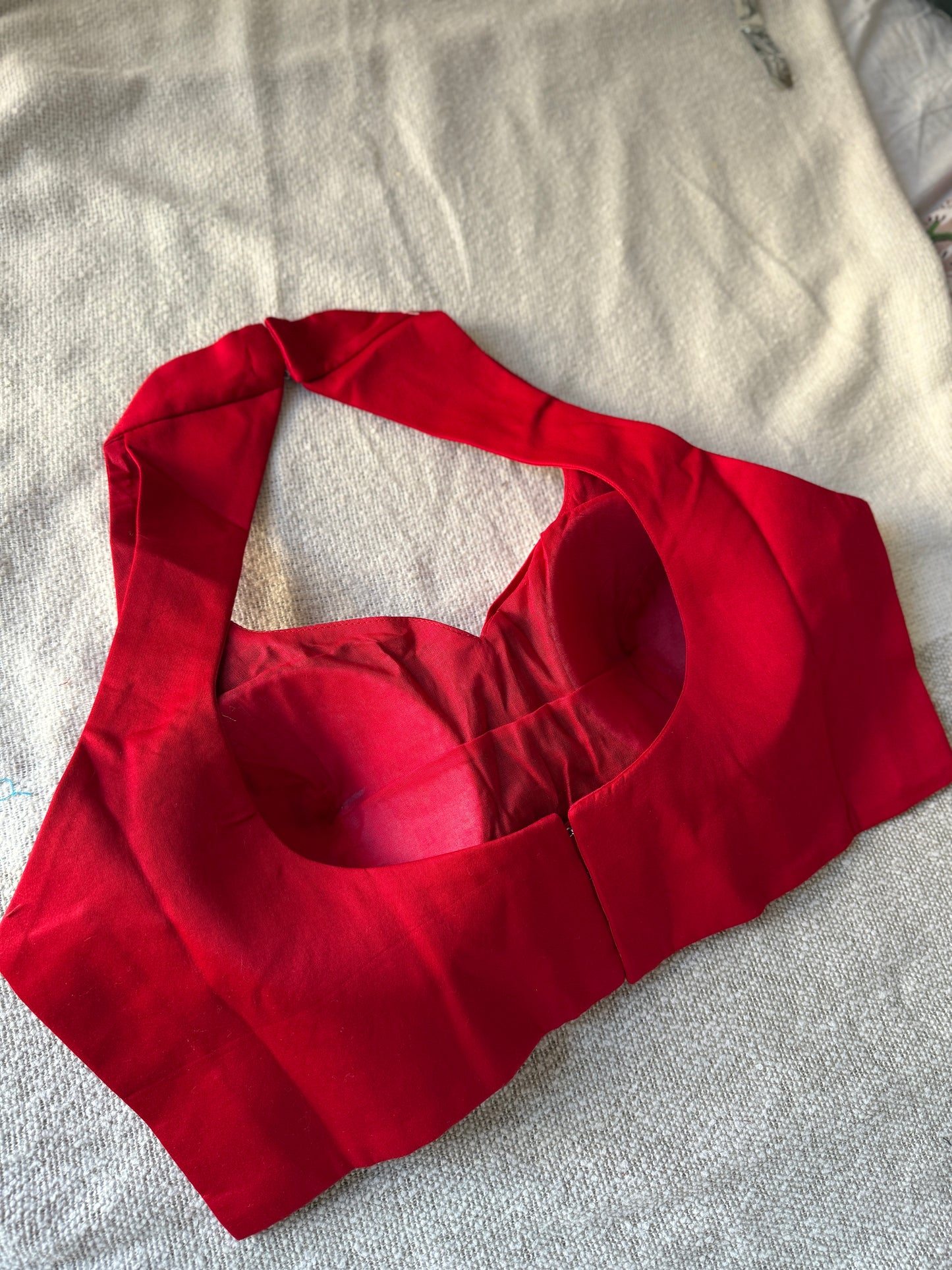 Red Halter Neck Blouse