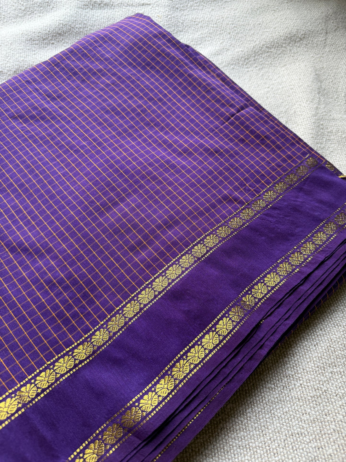 Purple Vintage Gadwal Saree