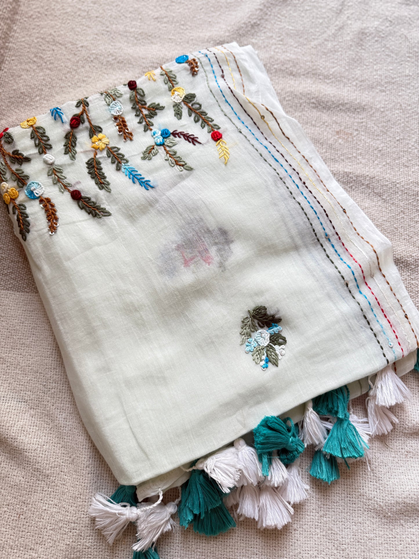 Aqua Blue Manjari Saree