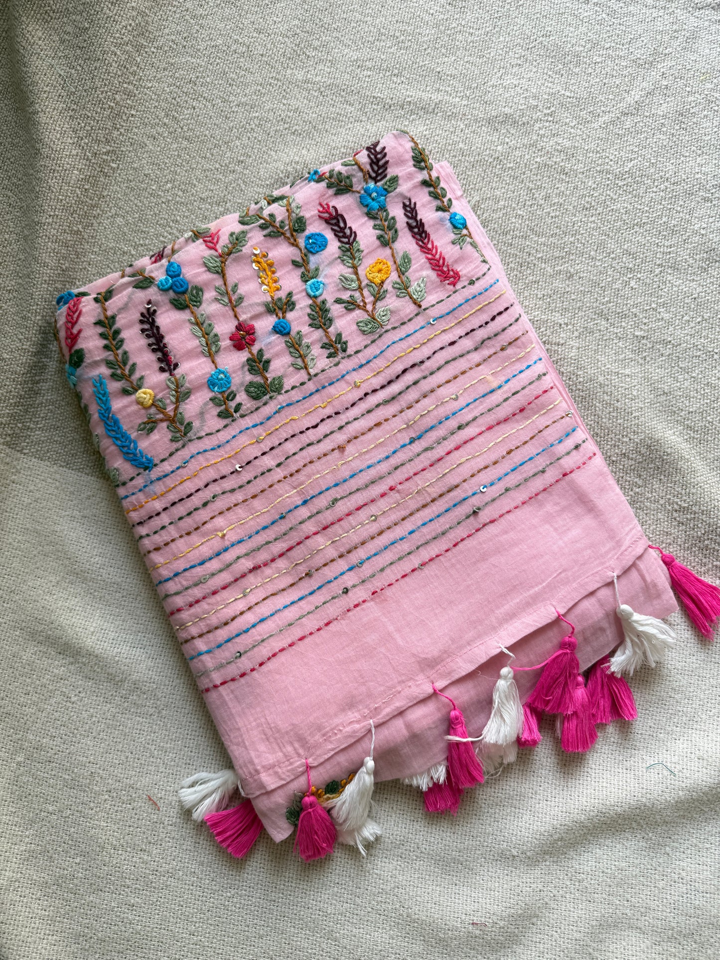 Baby Pink Manjari Saree