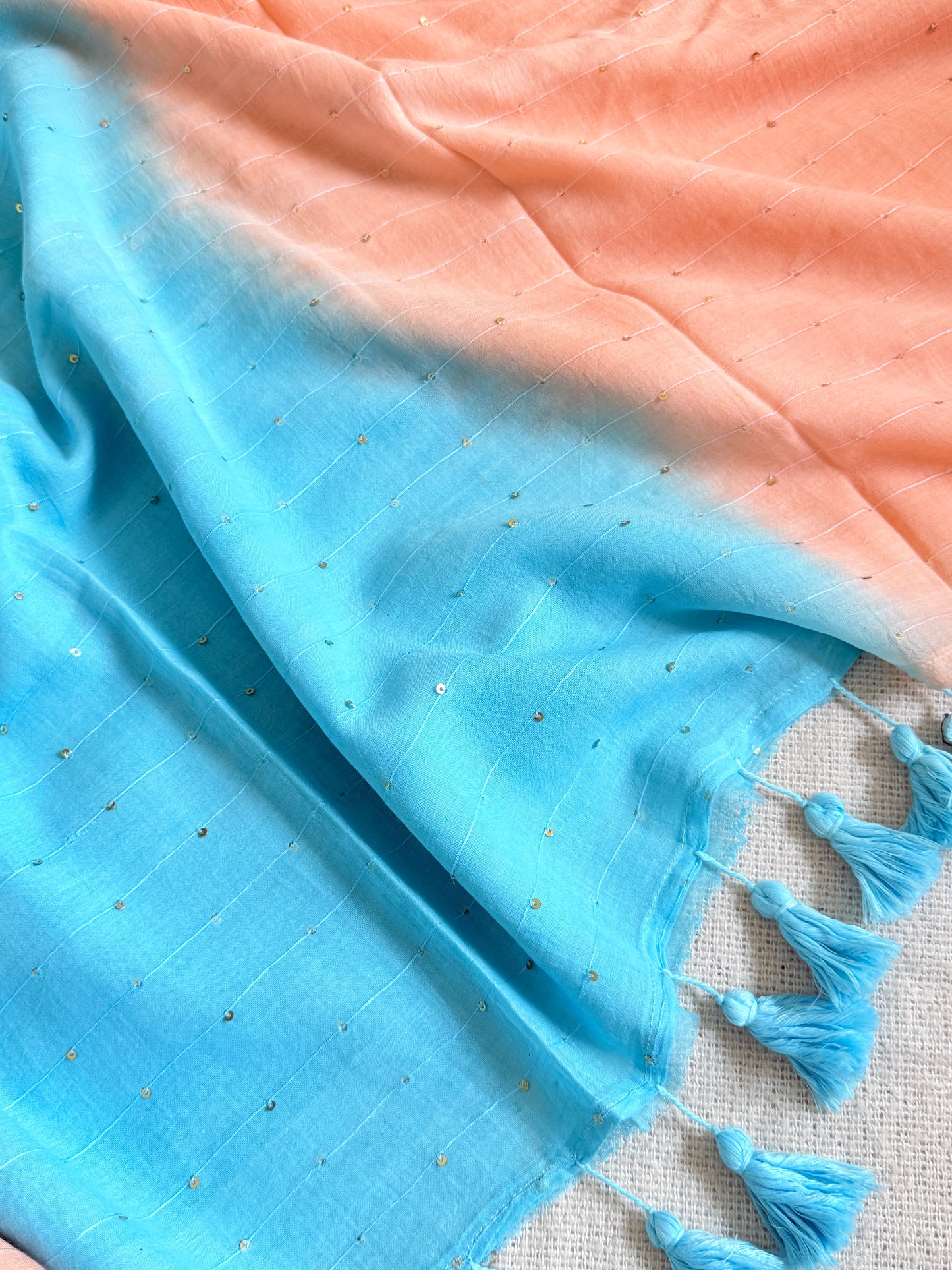 Tie-Dye Sitara (Skyblue-Peach)