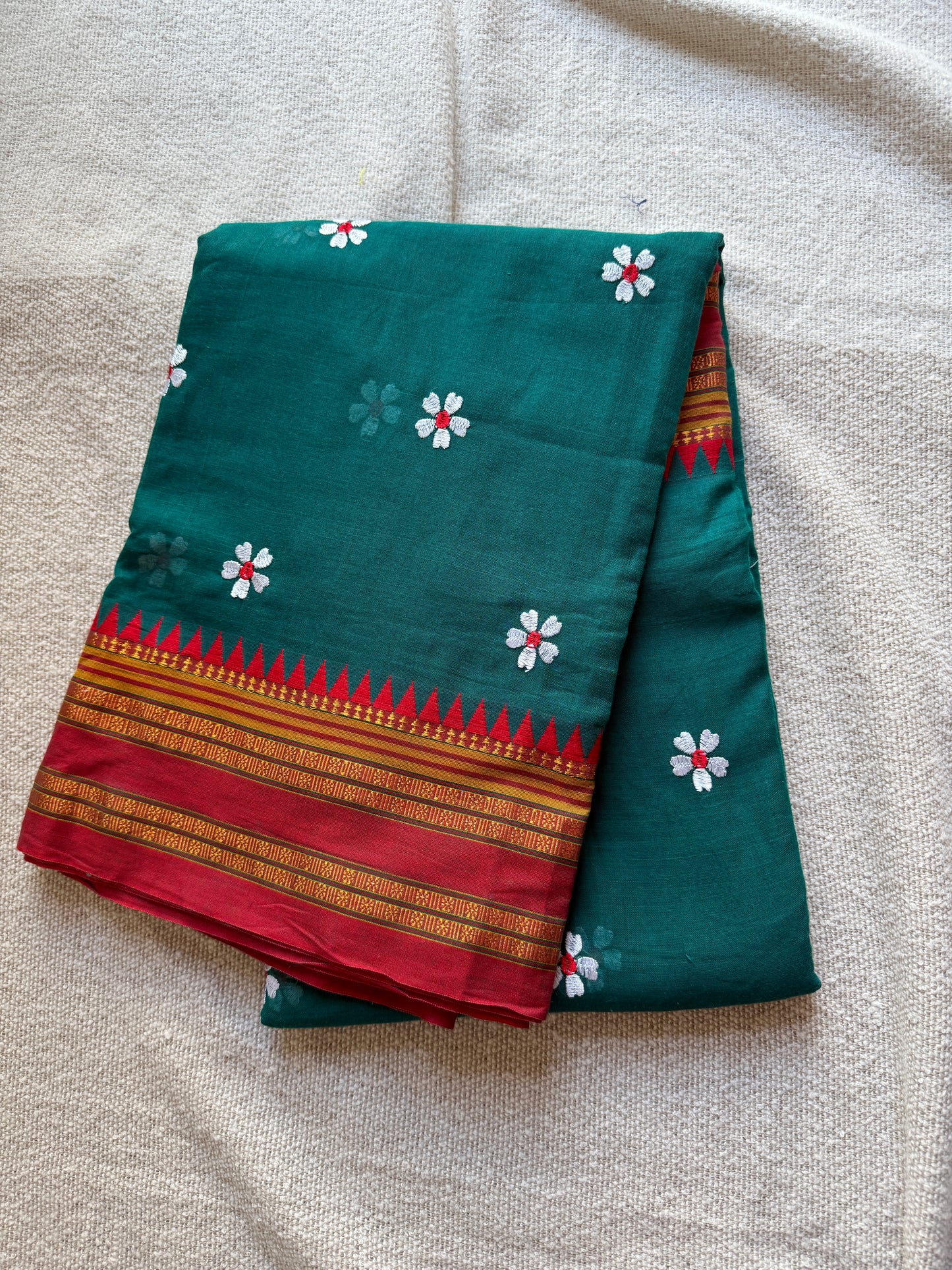 Teal Narayanpeth Sadafuli Saree