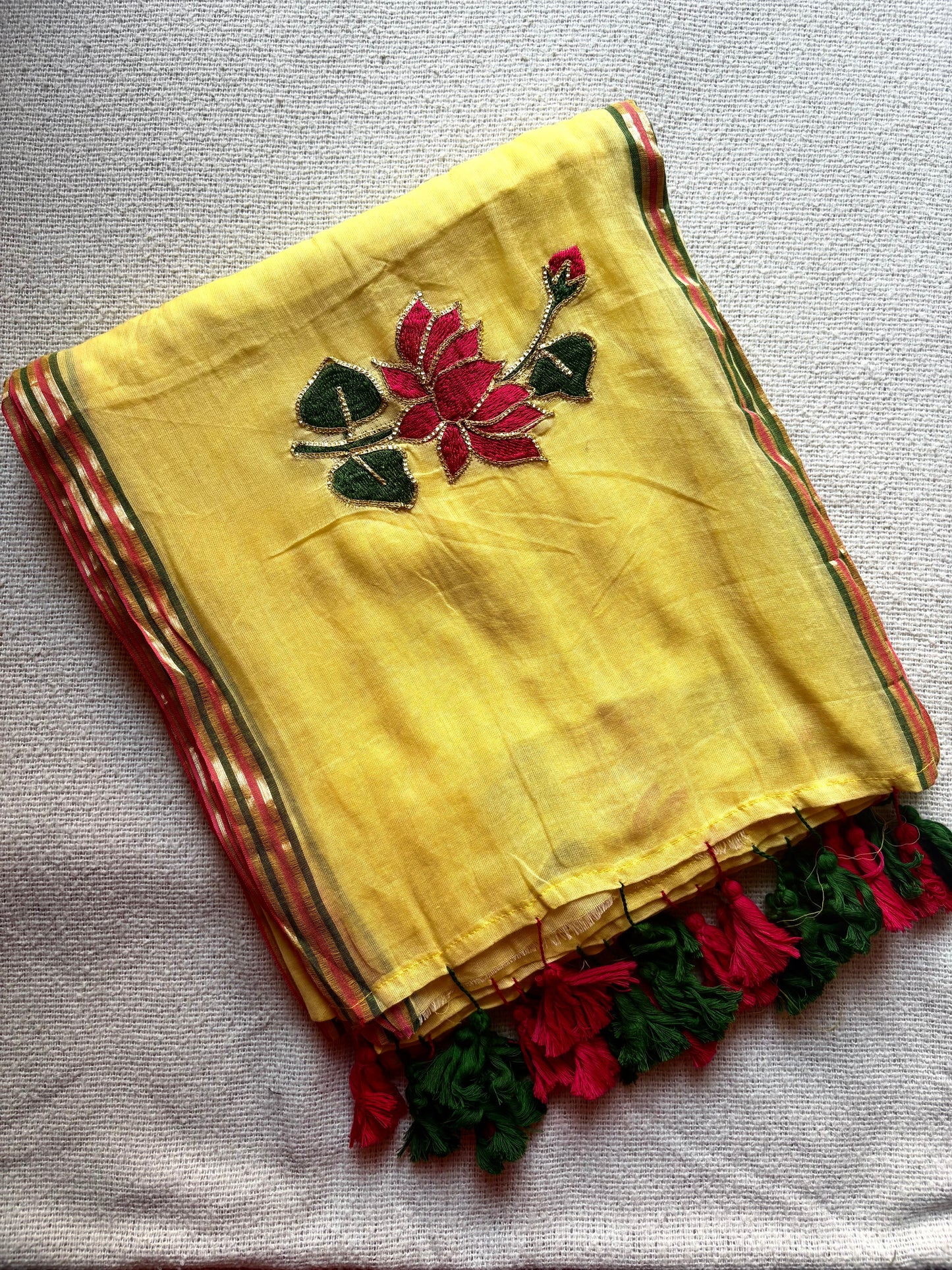 Lotus Design Mul Cotton Saree