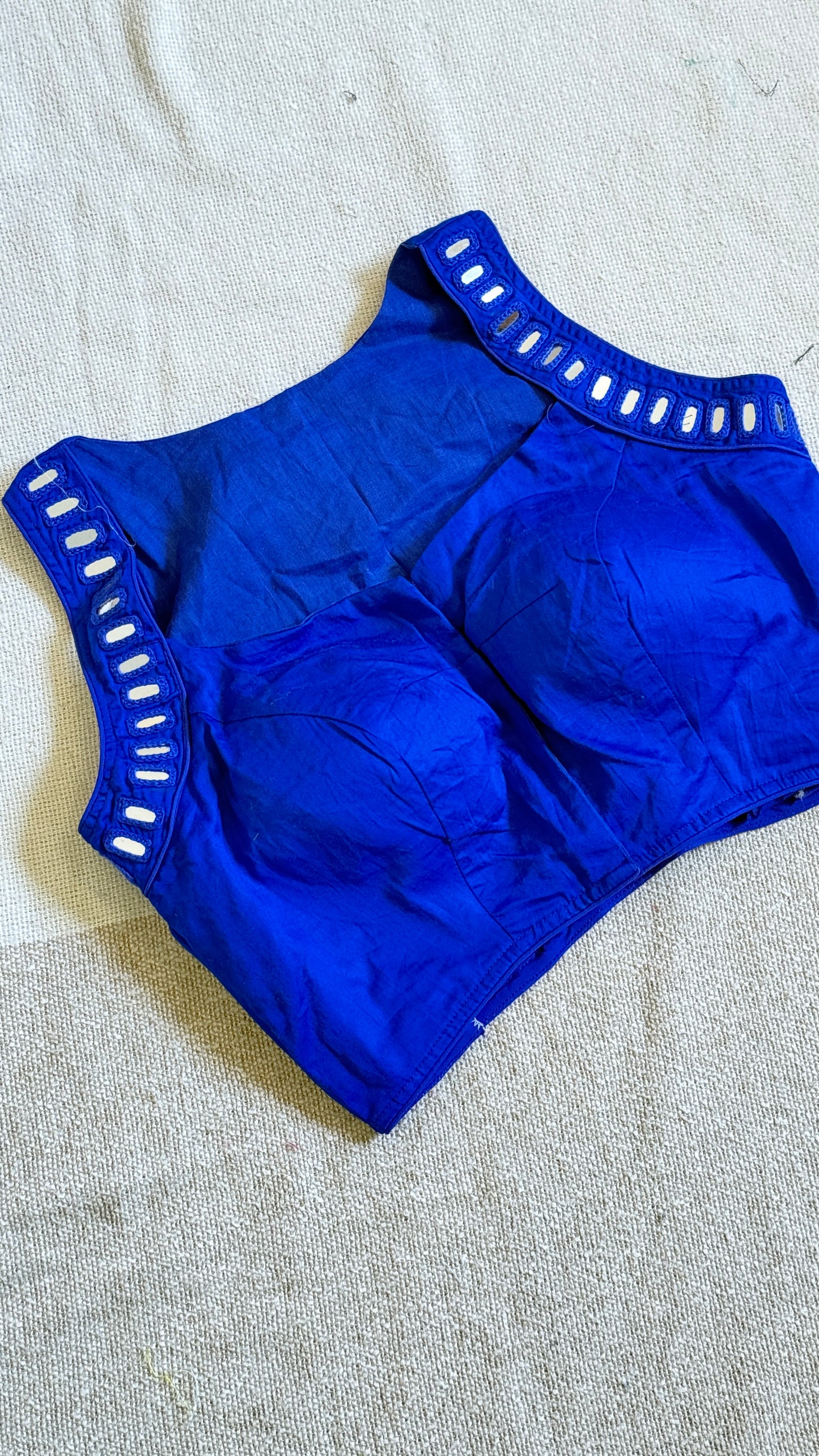 Mirror Work Blue Blouse