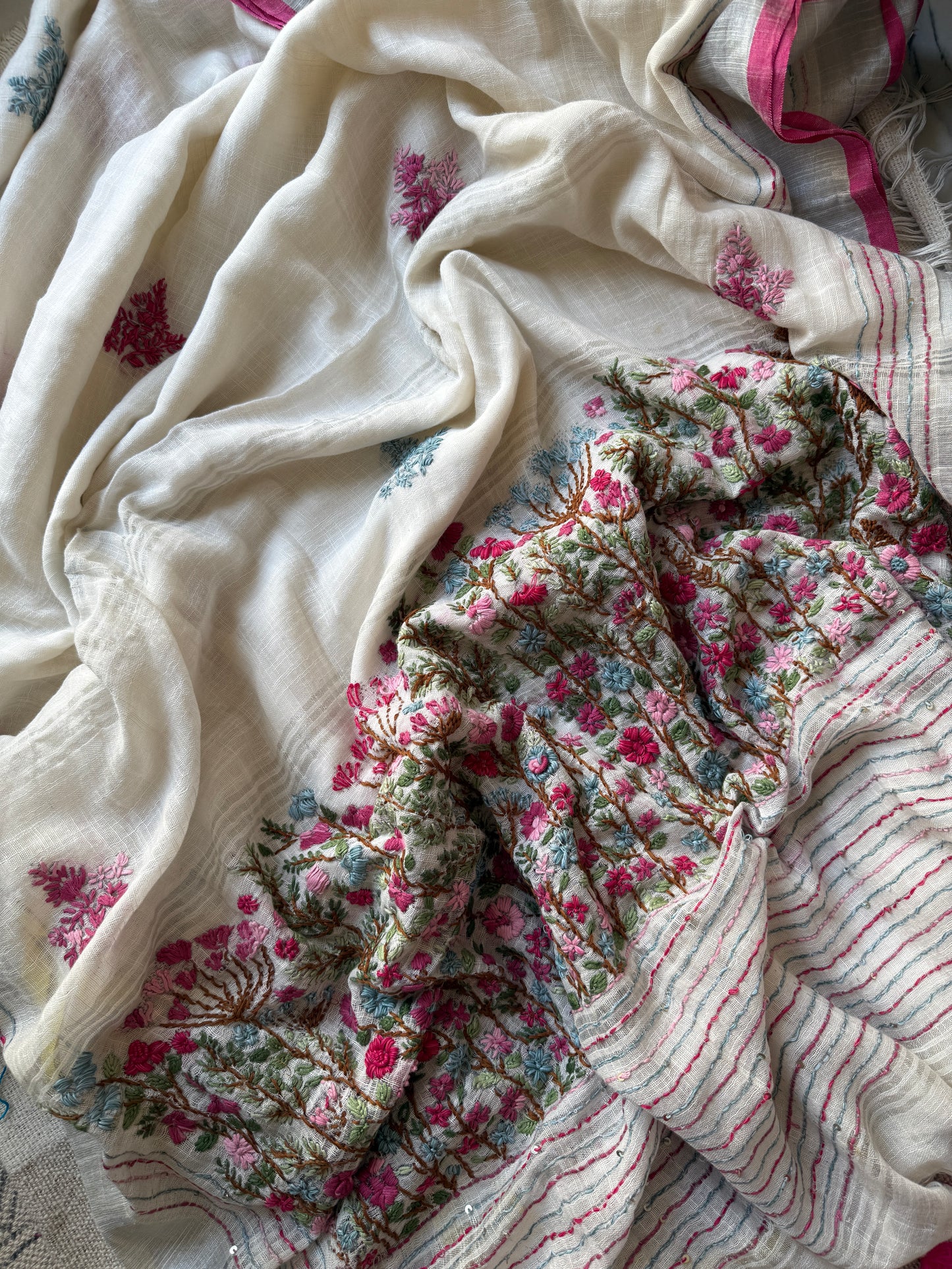 Grey Linen Manjari Saree