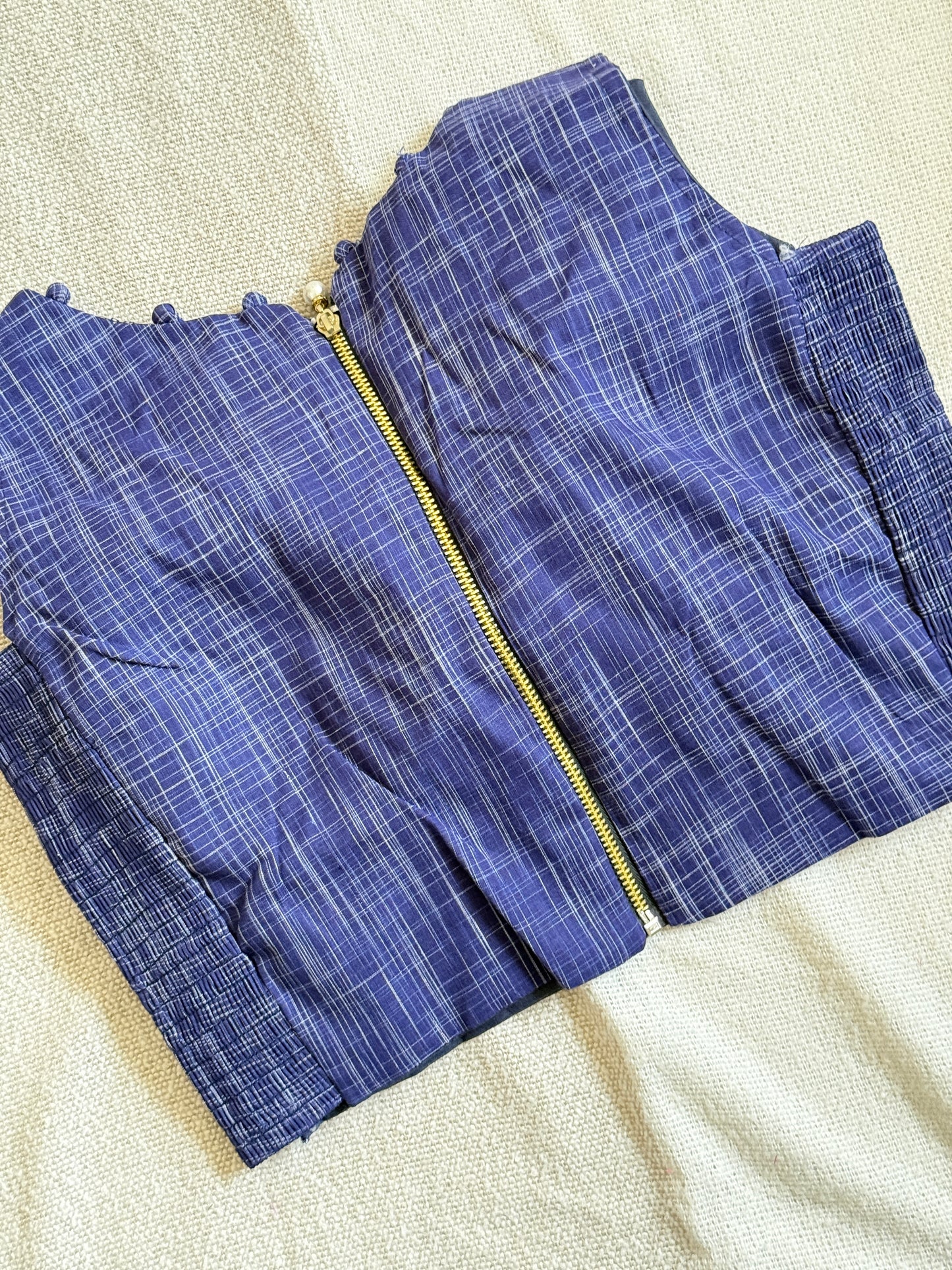 Side Stretch V Neck Blouse