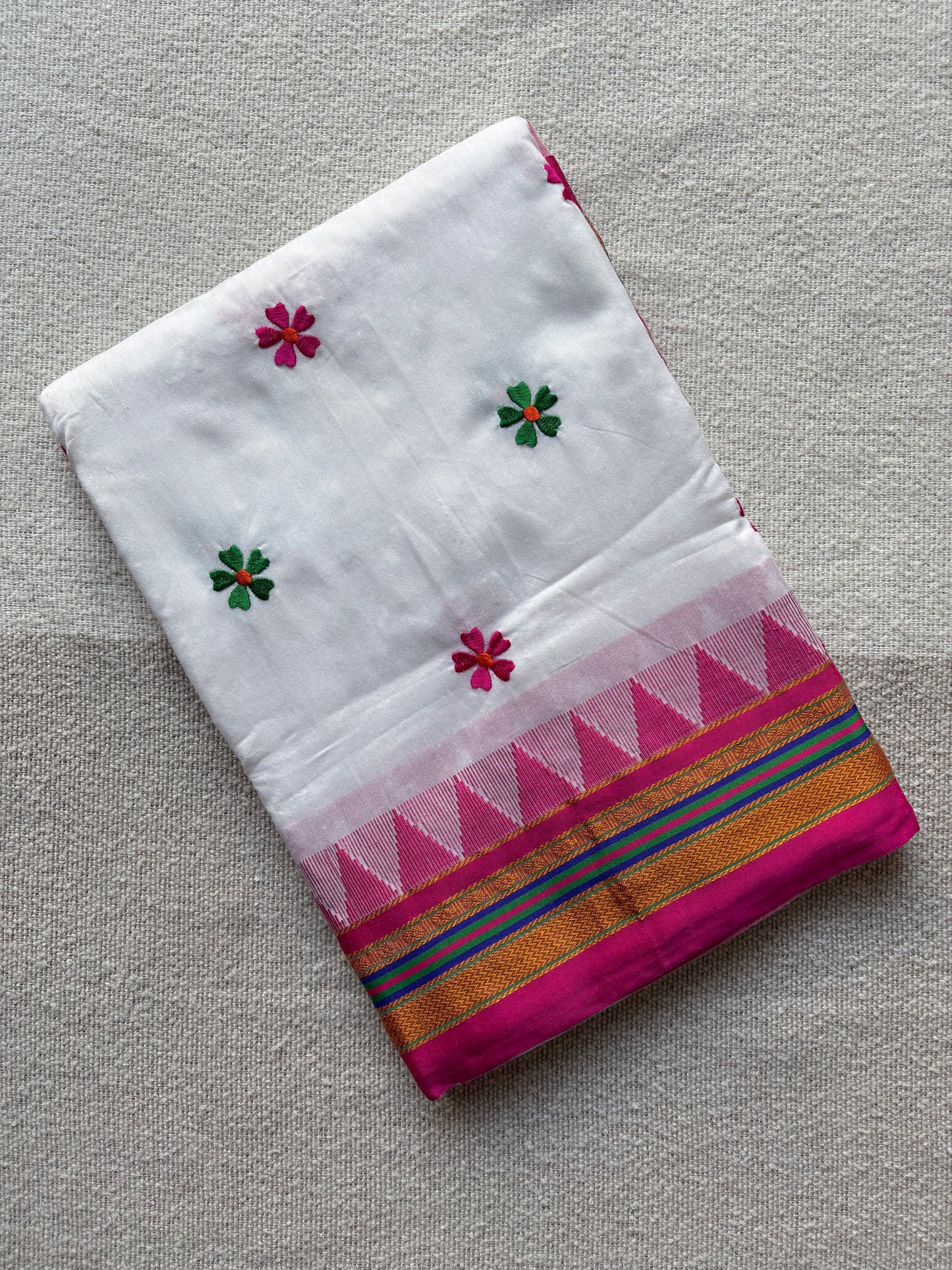 White Sadafuli Irkal Saree