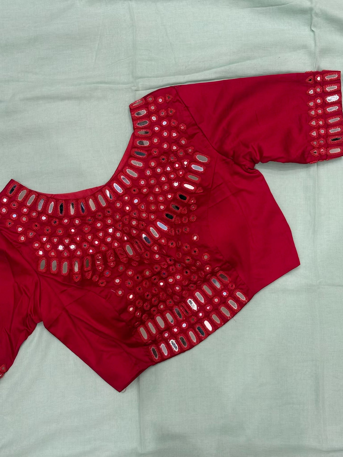 Mirror Work Blouse with Sleeves