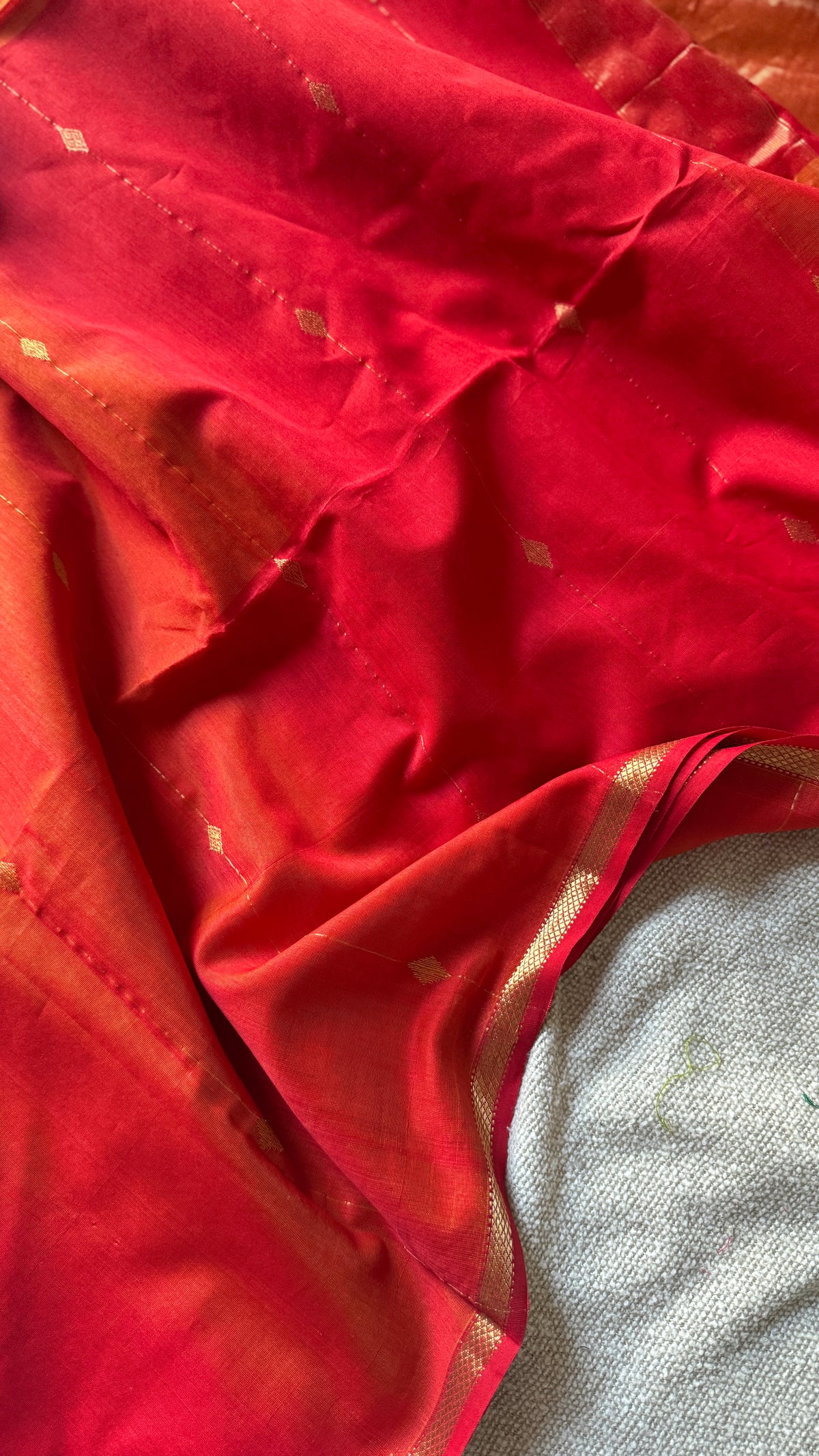 Diamond Butta Maheshwari (Orange) 🌸
