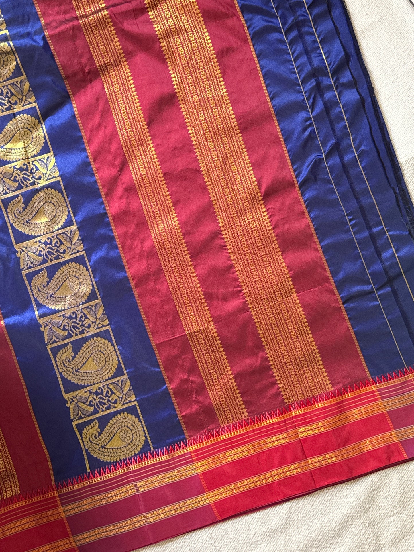 Narayanpeth Semi-Silk Blue