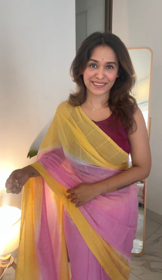 Tie-Dye Sitara (Yellow-Pink-Yellow)
