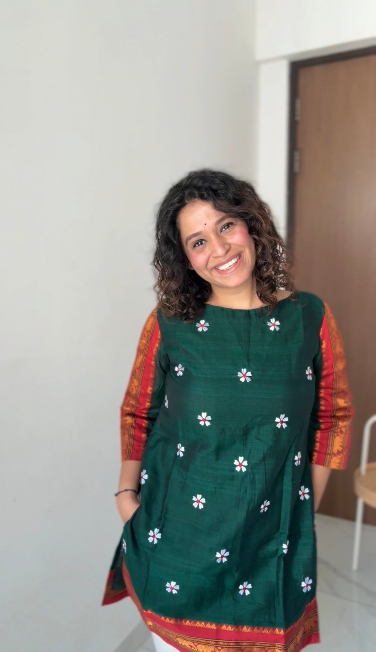 Green Narayanpeth 3/4 Sleeves