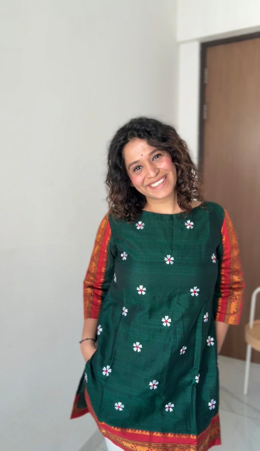 Green Narayanpeth 3/4 Sleeves