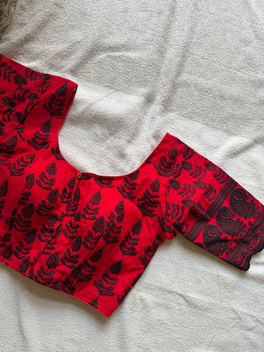 Black and Red Adjustable Blouse