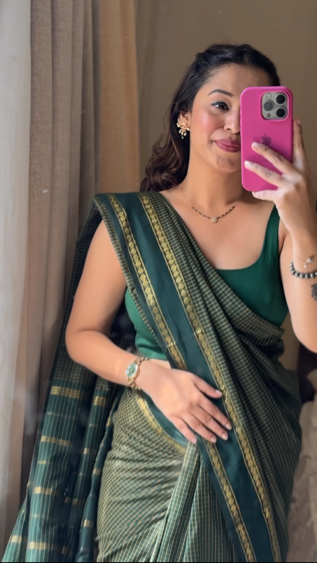 Green Vintage Gadwal Cotton-Silk Saree