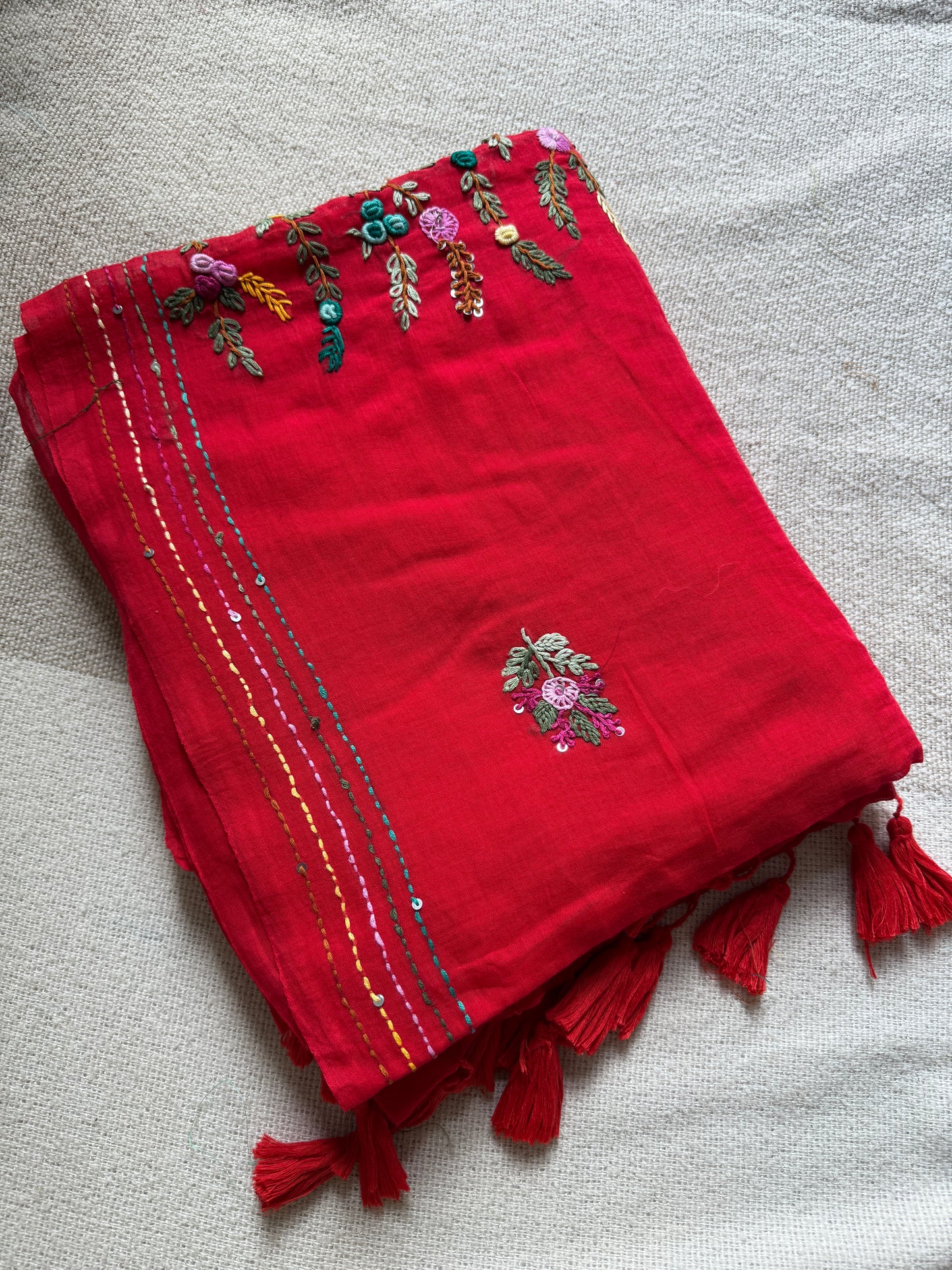Red Manjari Saree