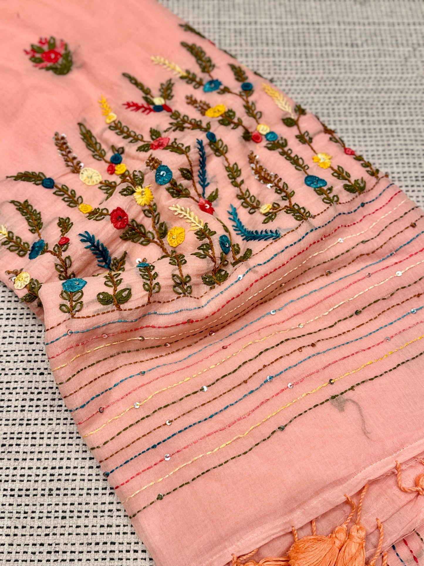 Peach Manjari saree