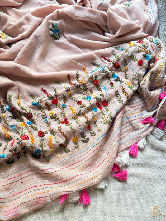 Powder Pink Manjari Saree