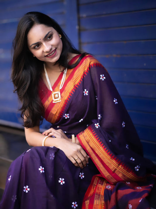 Blue Narayanpeth Sadafuli Saree