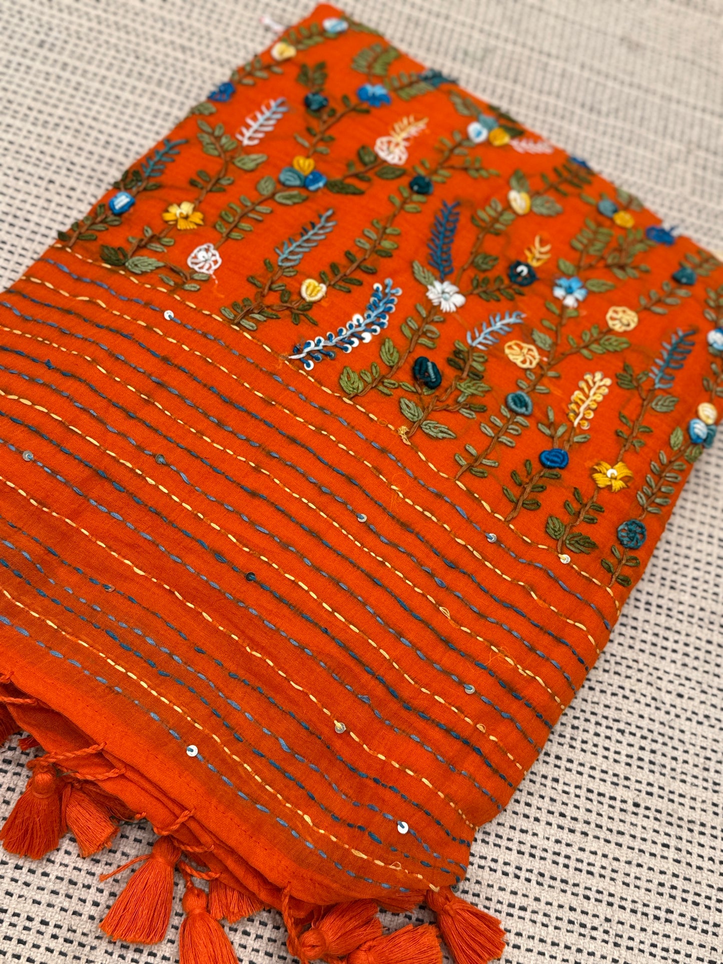Orange Manjari Saree