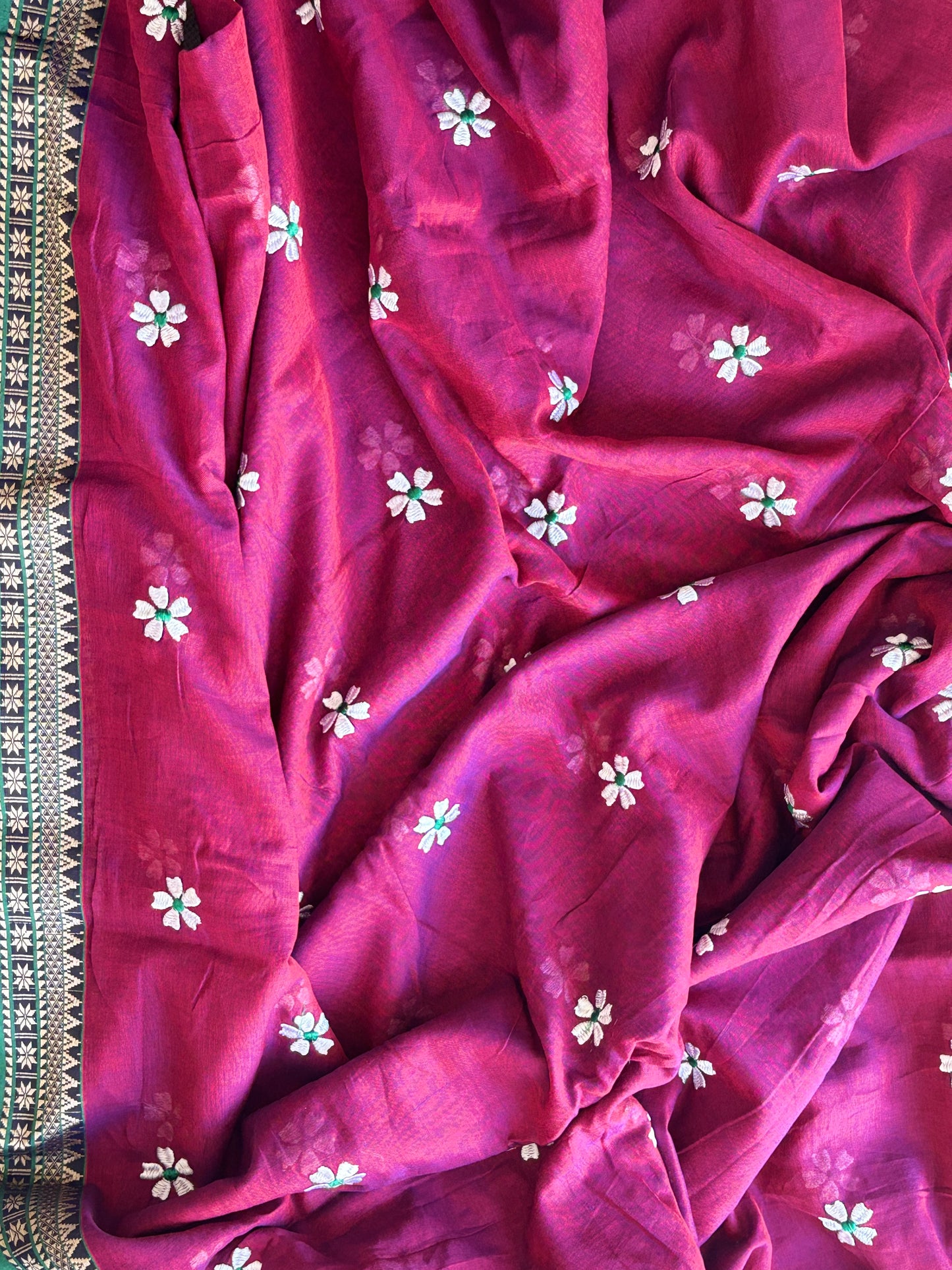 Temple Border Sadafuli Purple Dual Shade Saree