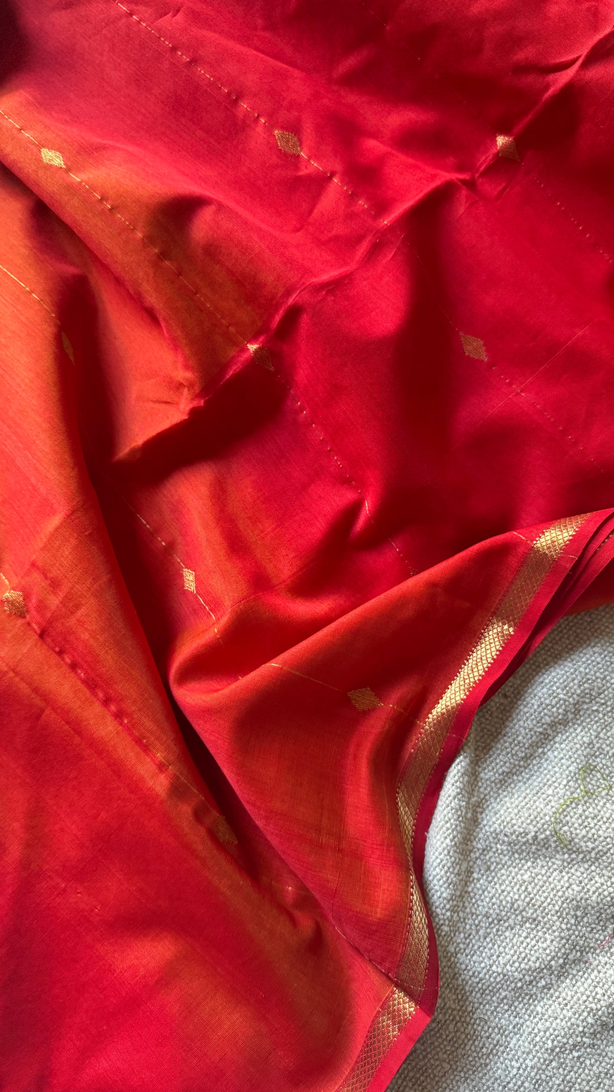 Diamond Butta Maheshwari (Orange) 🌸