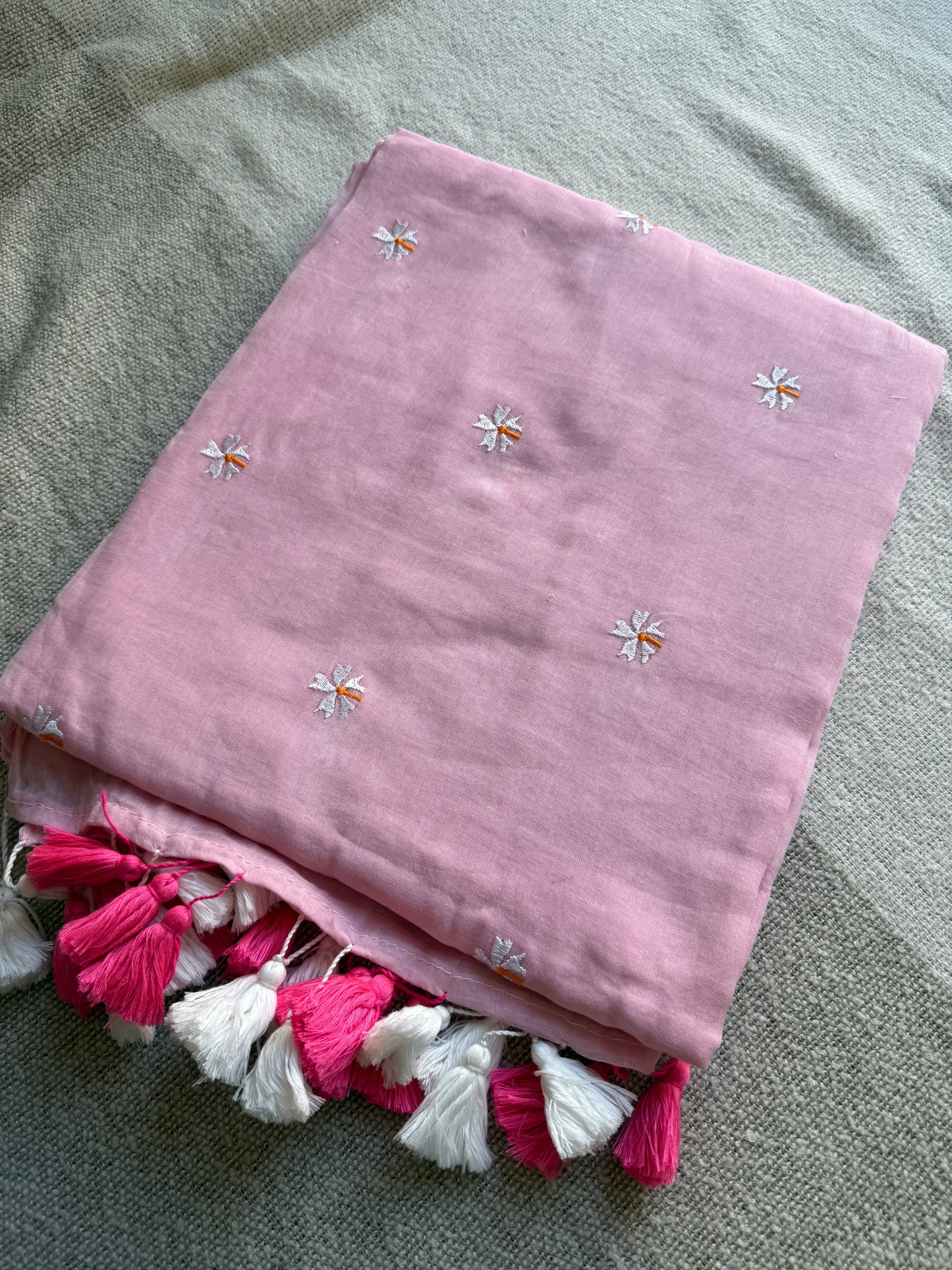 Baby Pink Parijaat Saree