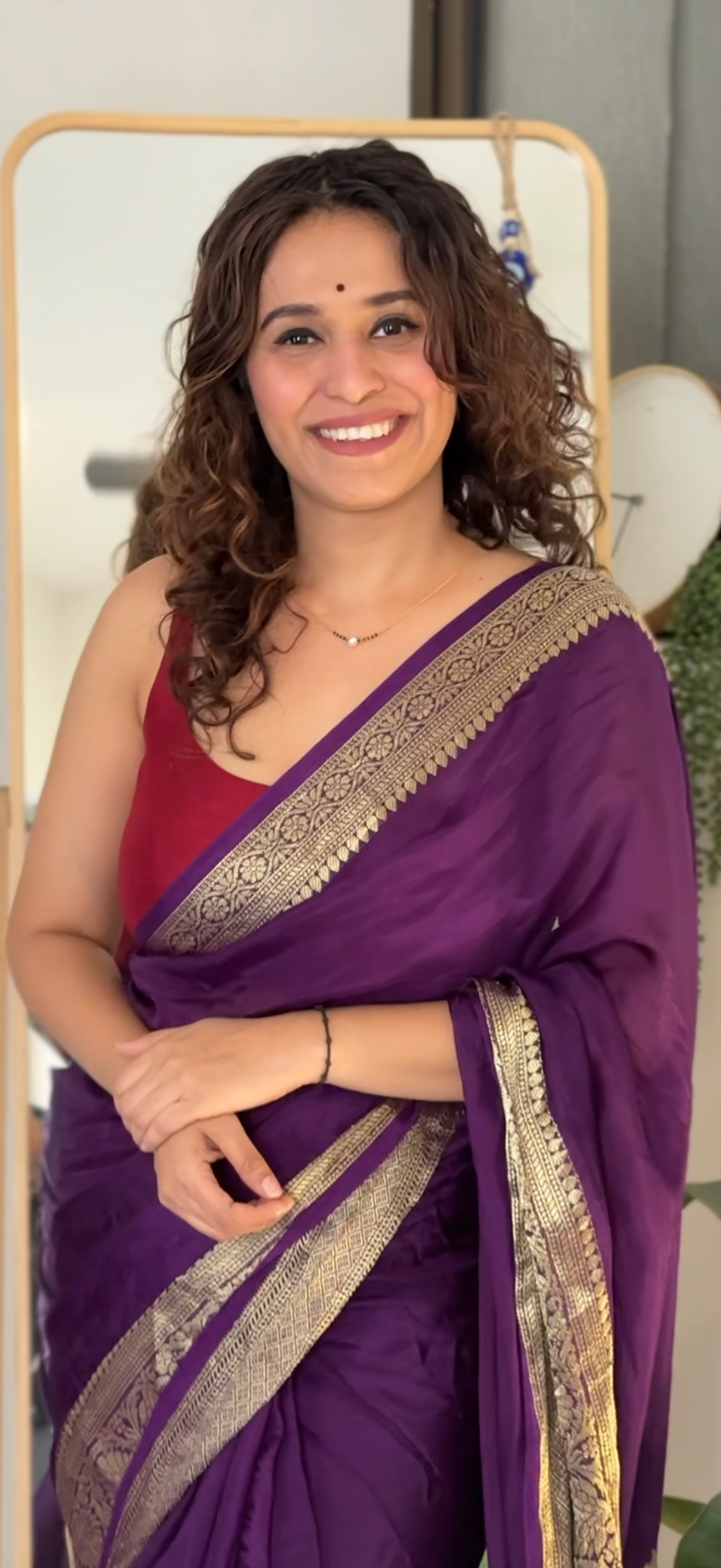 Purple Crepe Saree!