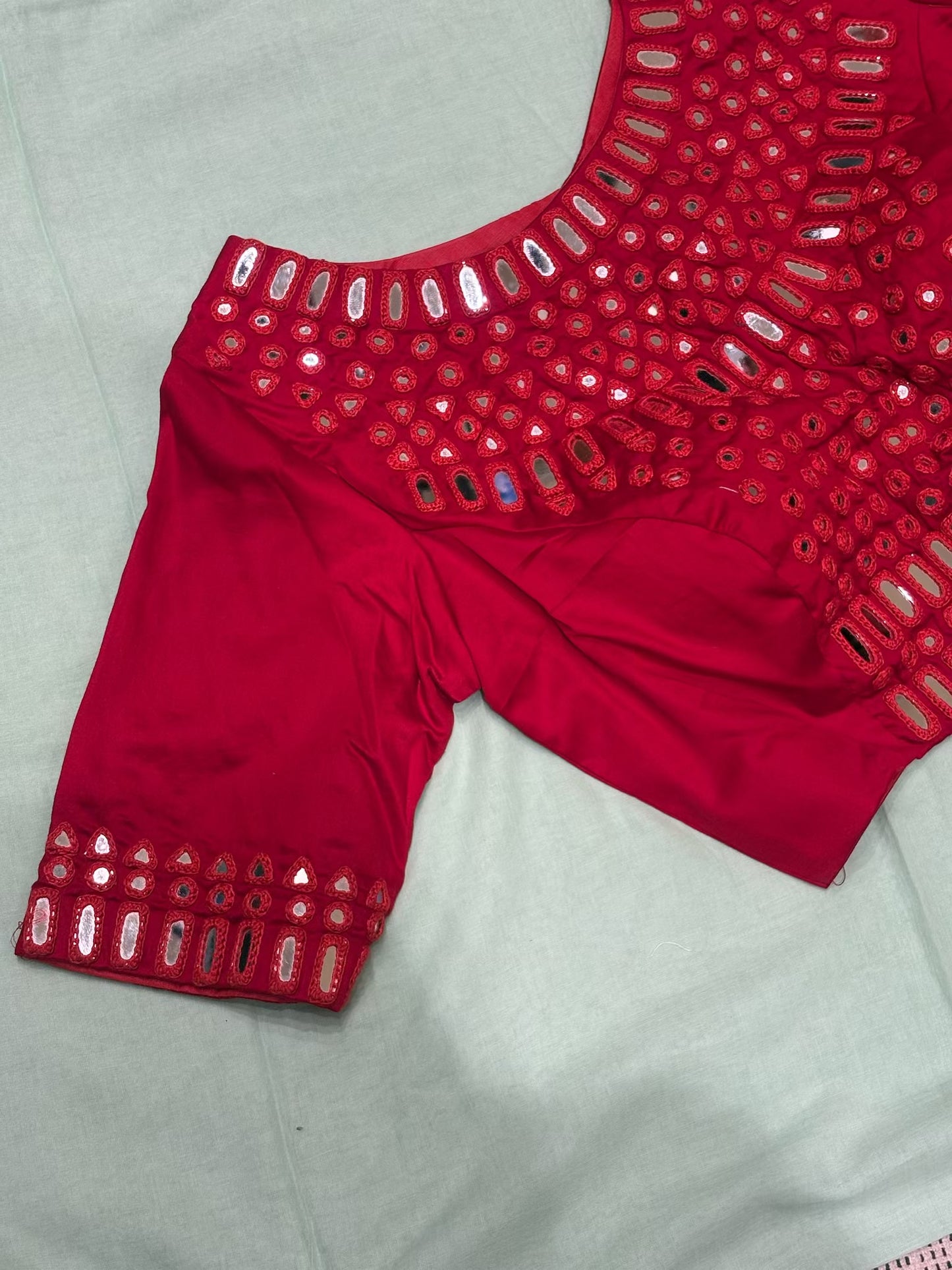 Mirror Work Blouse with Sleeves