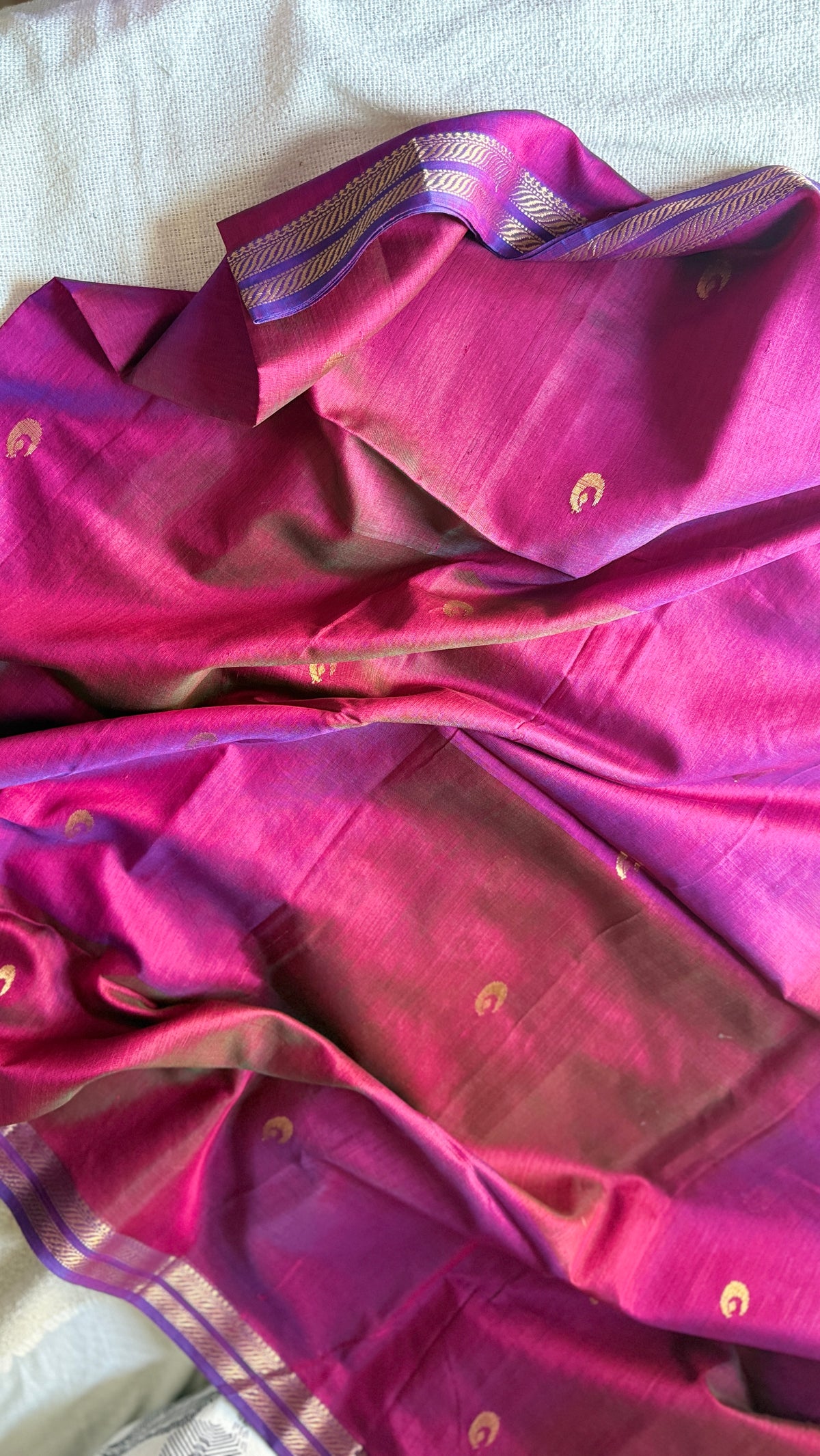 Moon Butta Double Bordet Maheshwari (Magenta) 🌸