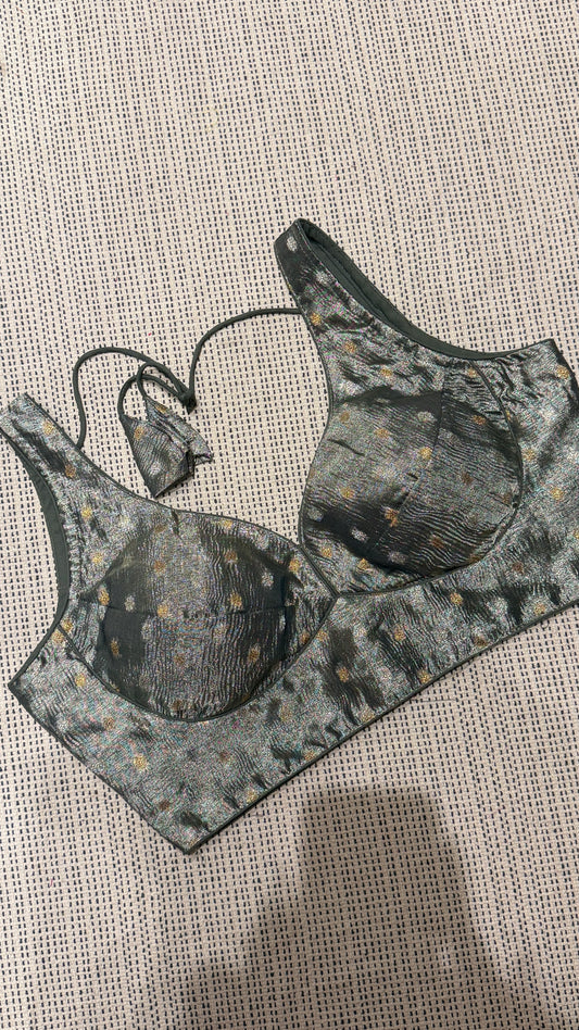 Shimmer Metallic Silver Blouse