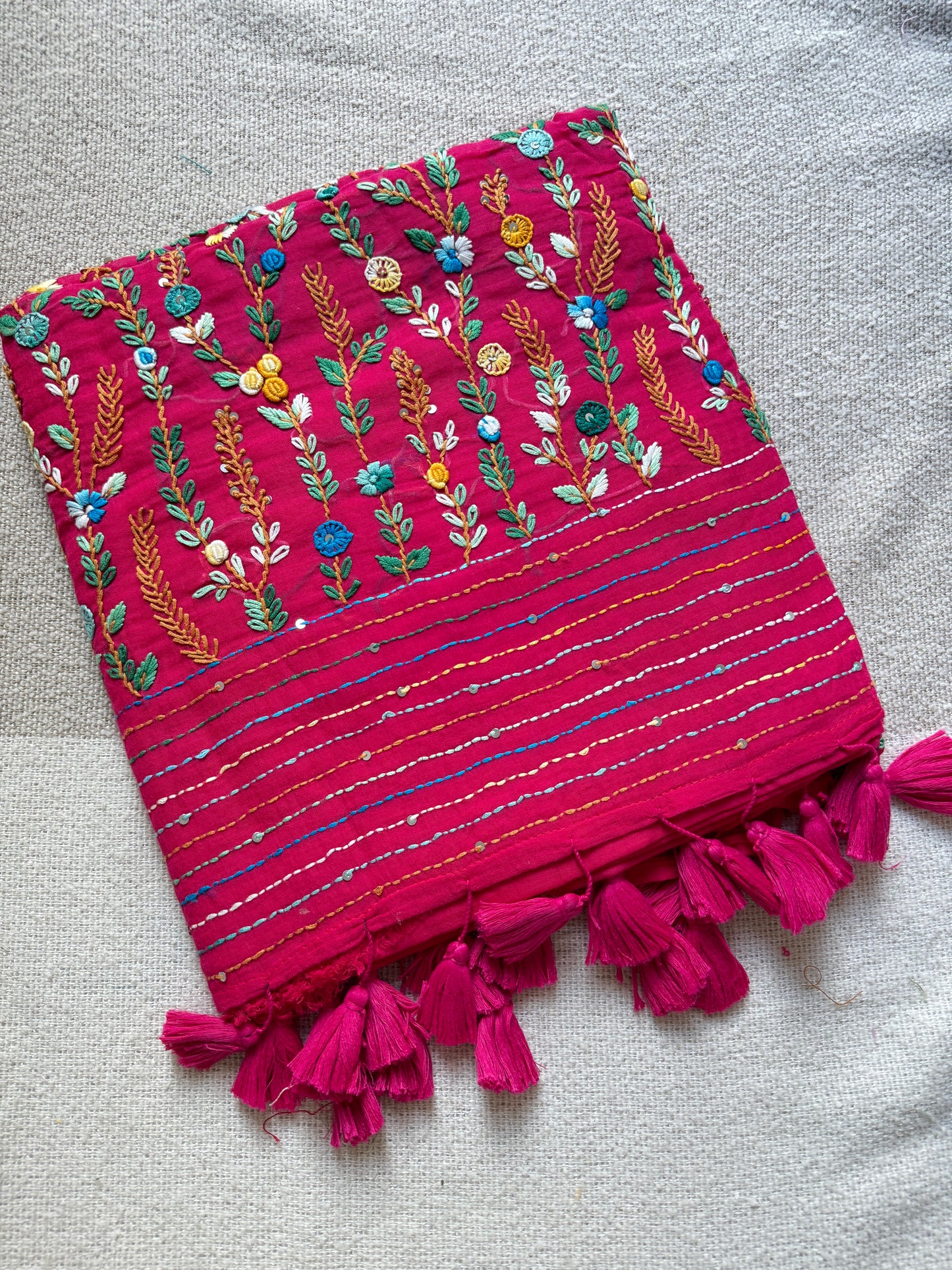 Rani Pink Manjari Saree