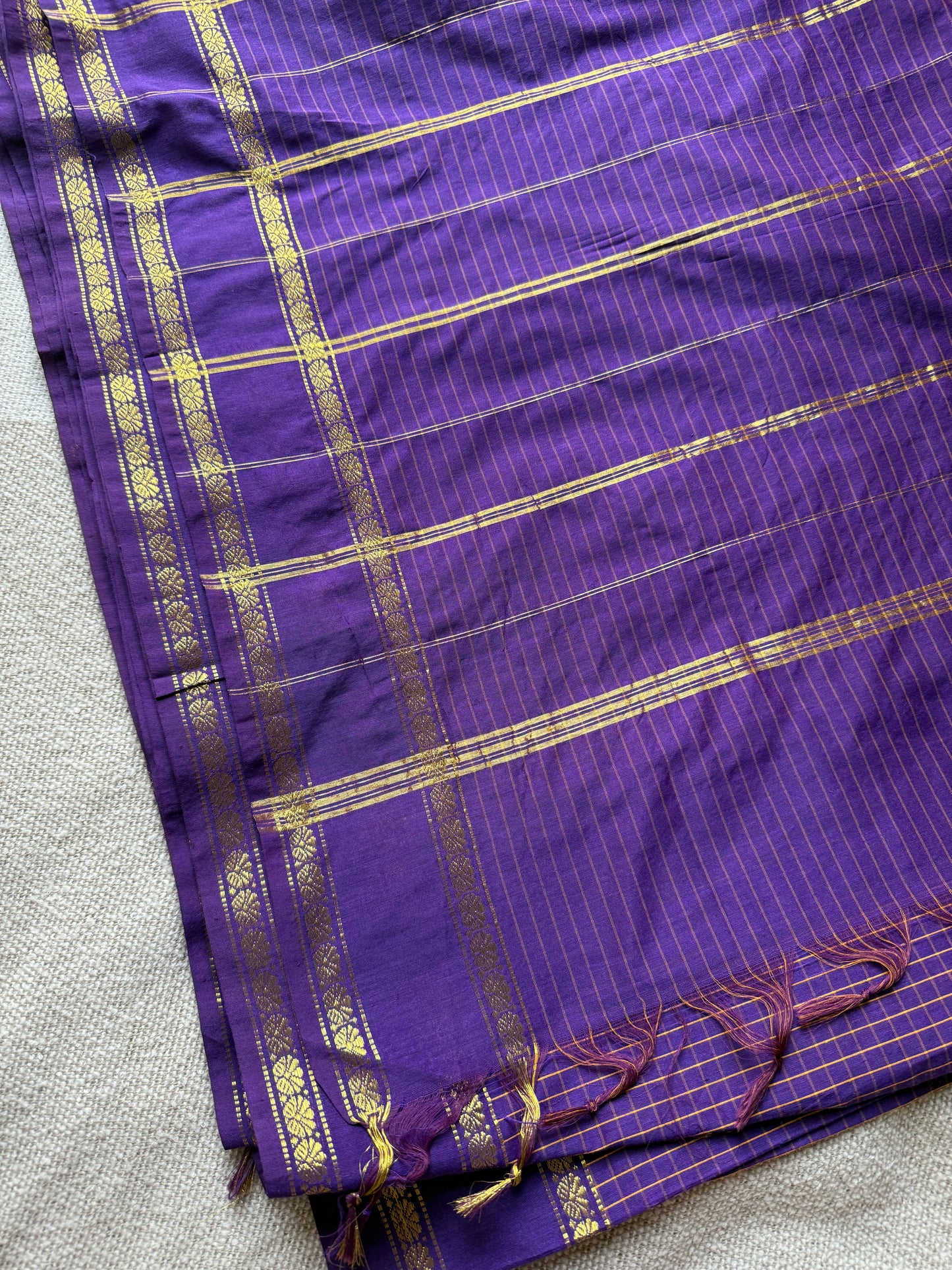 Purple Vintage Gadwal Saree
