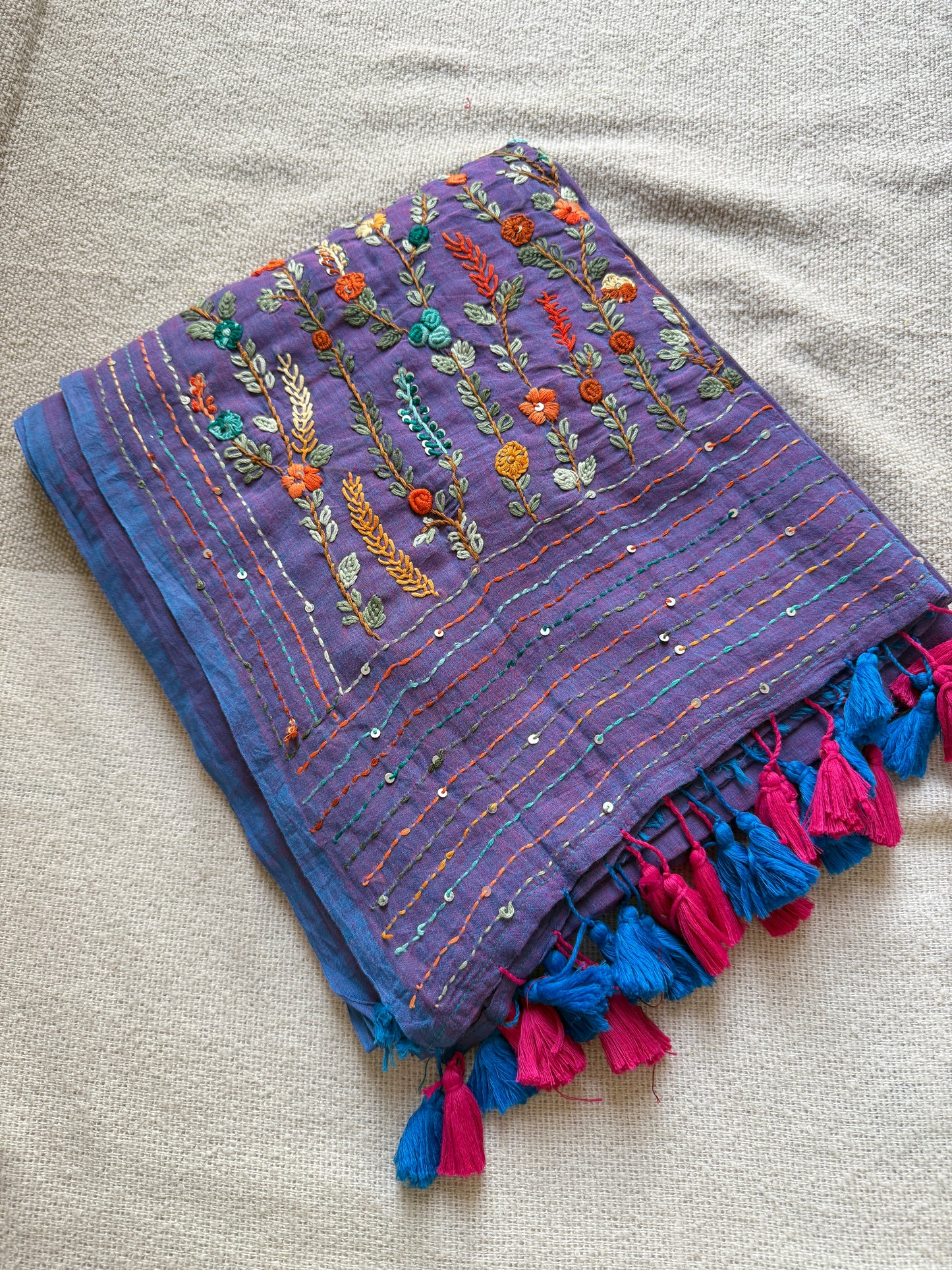 Dual Shade Purple Manjari Saree