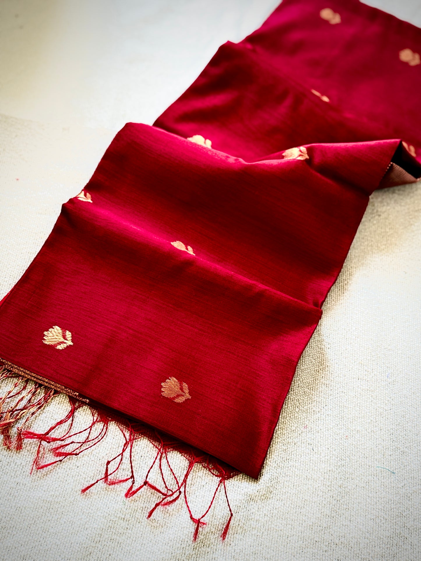 Lotus Motif Maheshwari Saree
