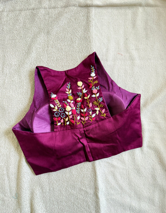 Halterneck Blouse (Wine) 🌸