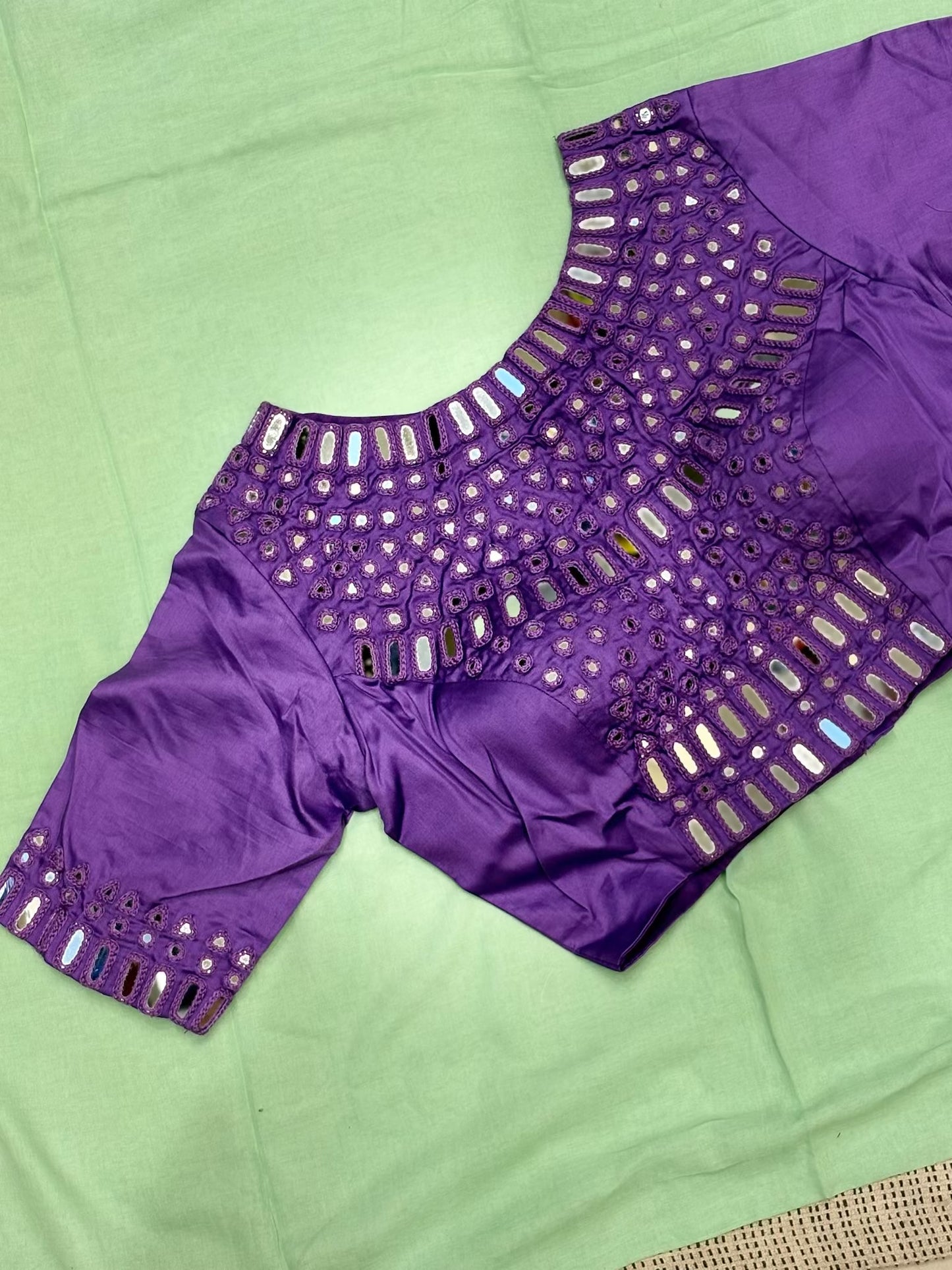 Mirror Work Blouse with Sleeves