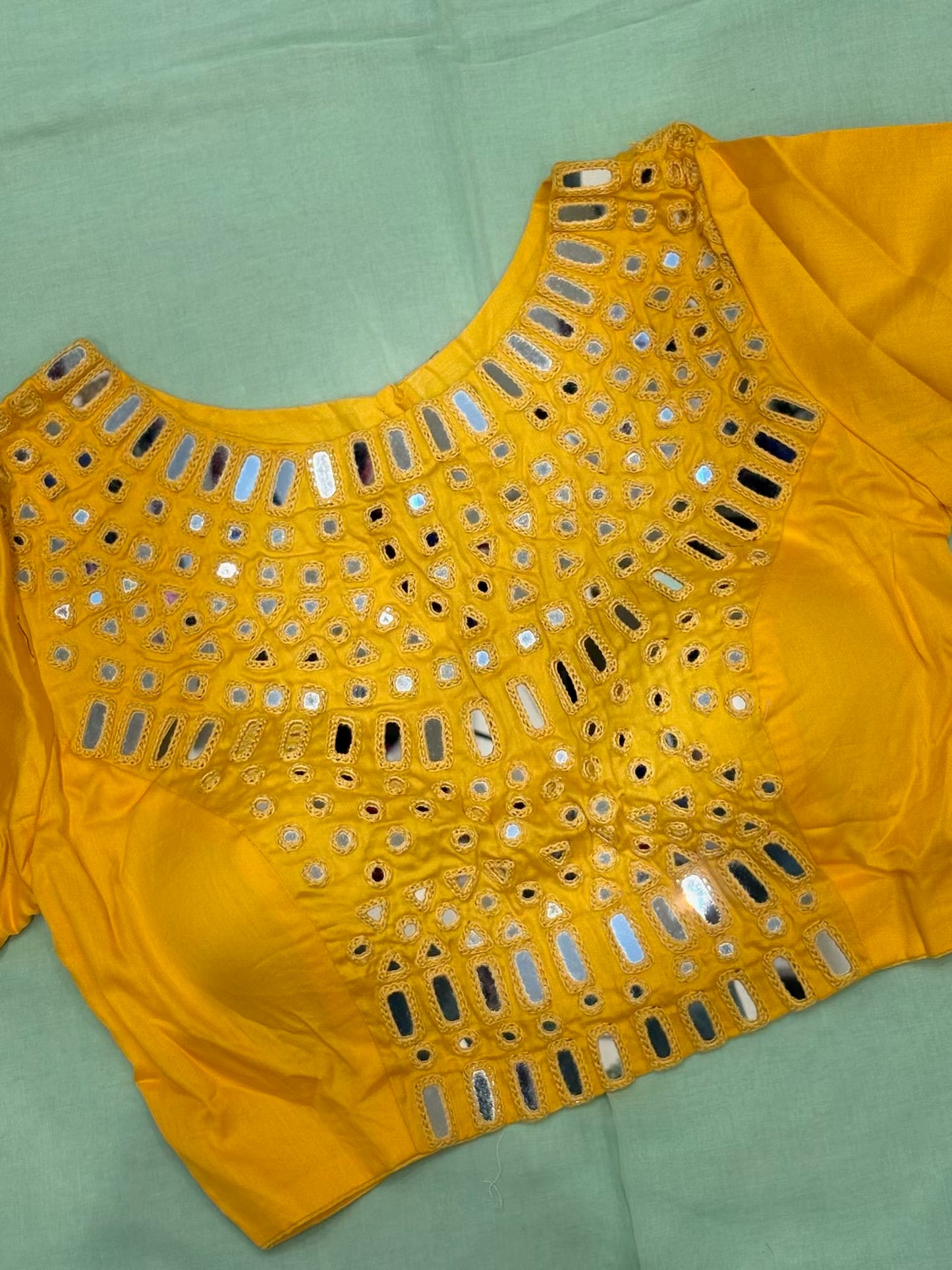 Mirror Work Blouse With Sleeves