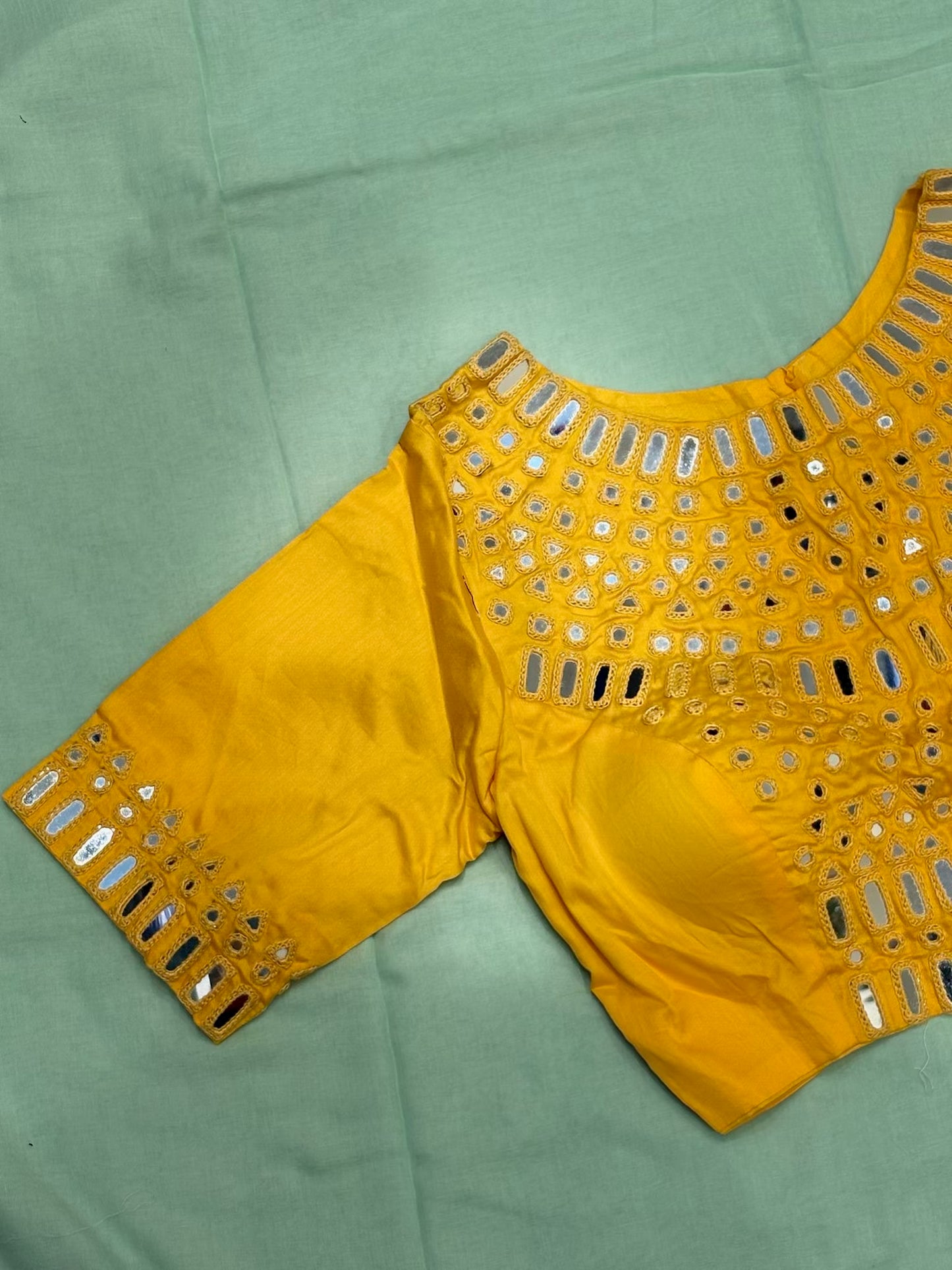 Mirror Work Blouse With Sleeves