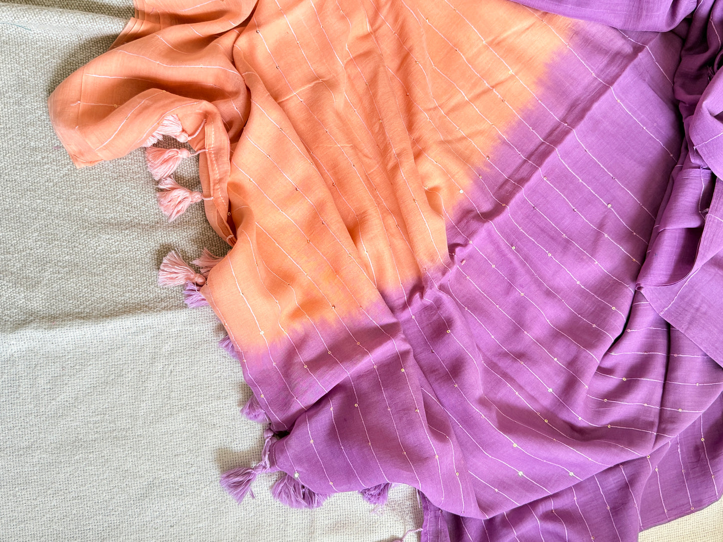 Tie-Dye Sitara (Purple-Peach)
