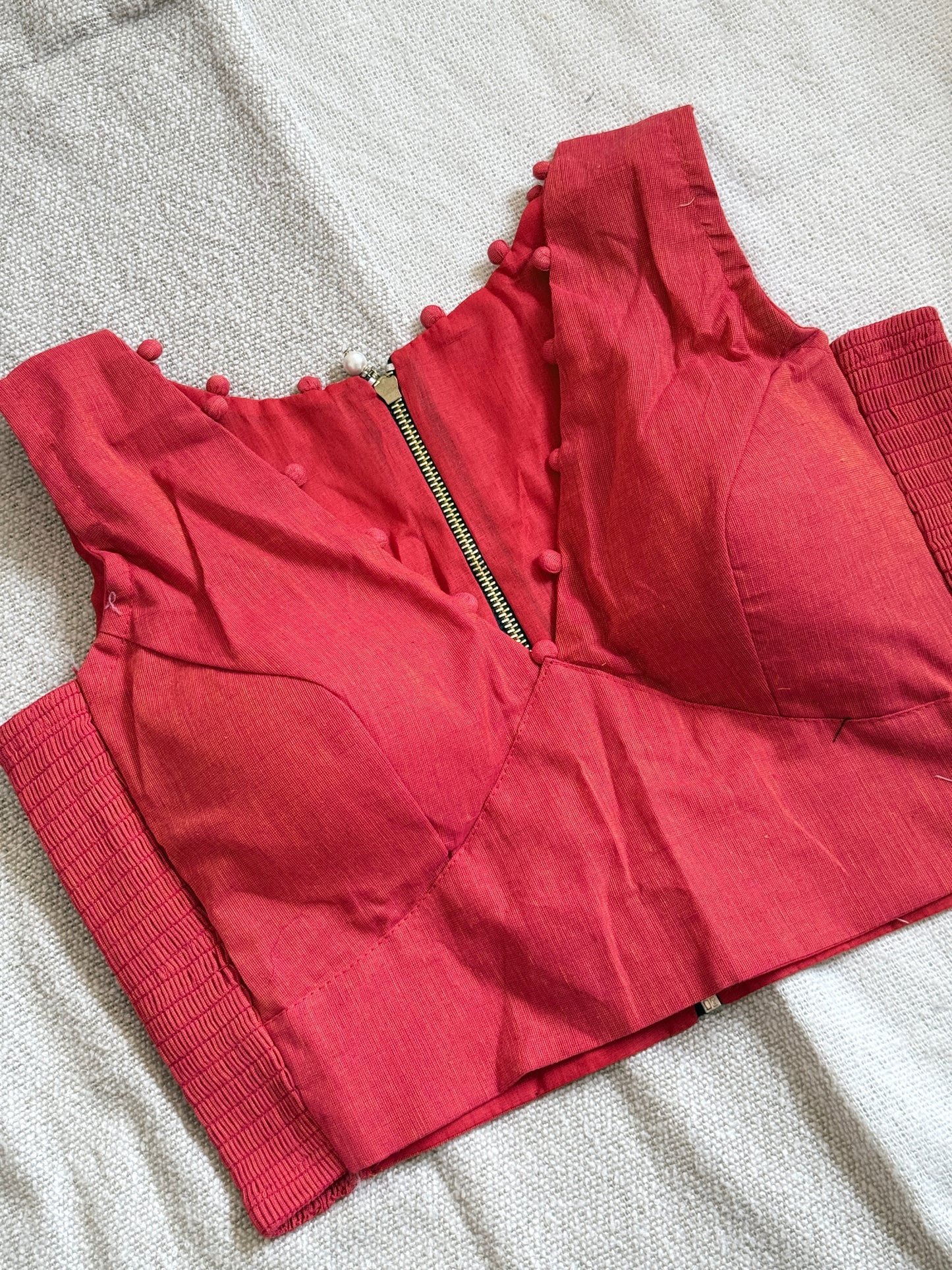 Side Stretch V neck Blouse