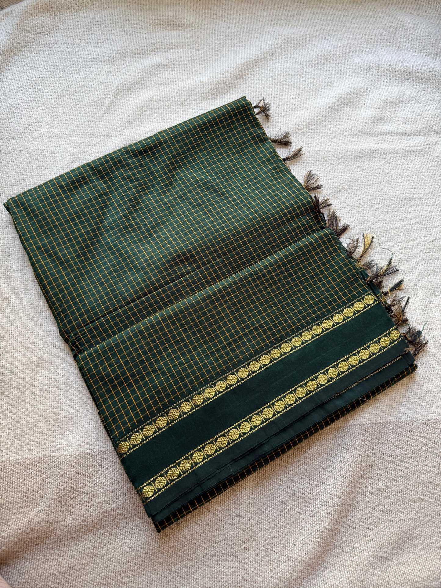 Green Vintage Gadwal Cotton-Silk Saree