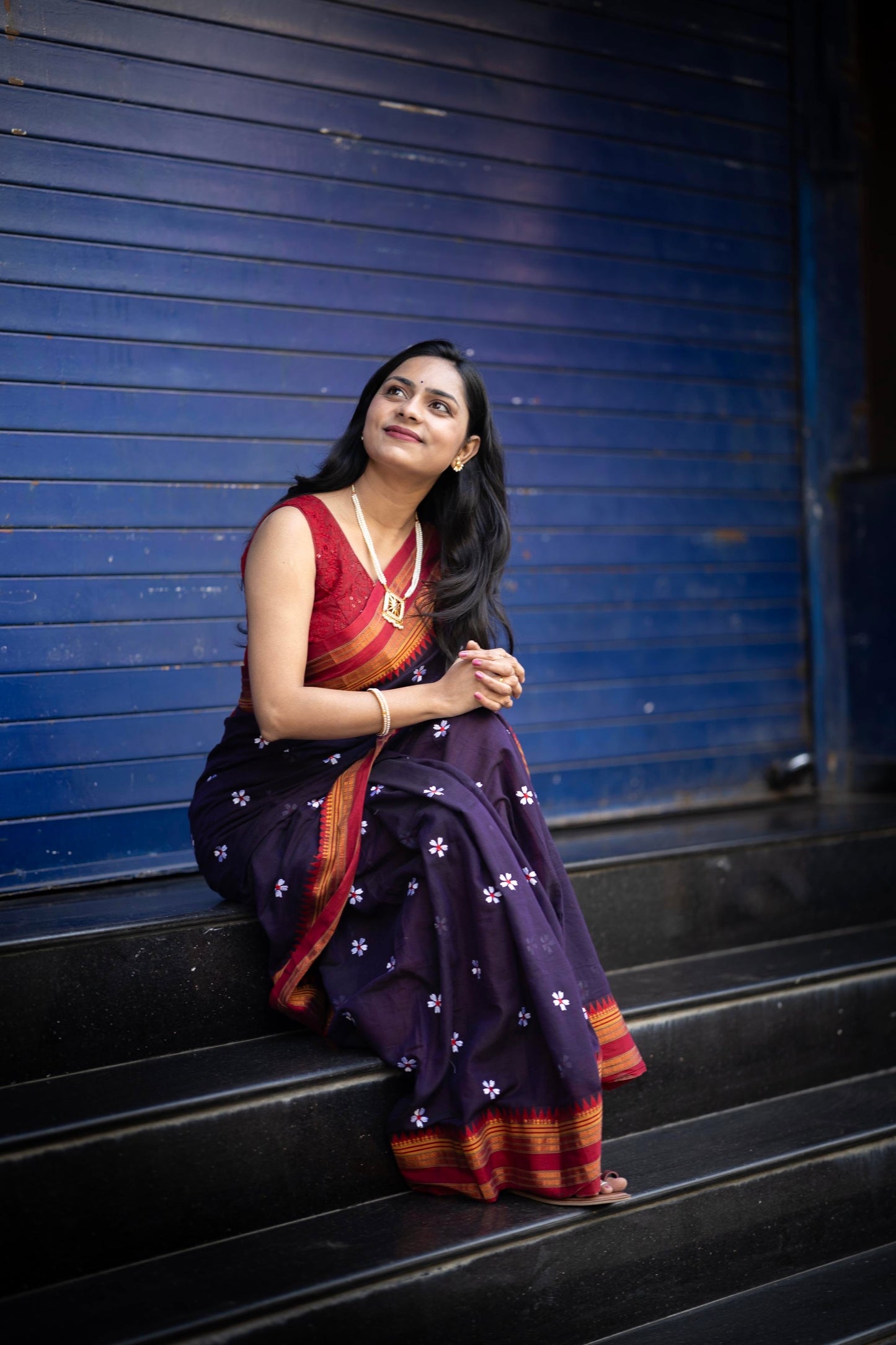 Blue Narayanpeth Sadafuli Saree