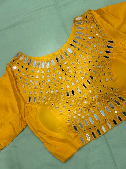 Mirror Work Blouse With Sleeves