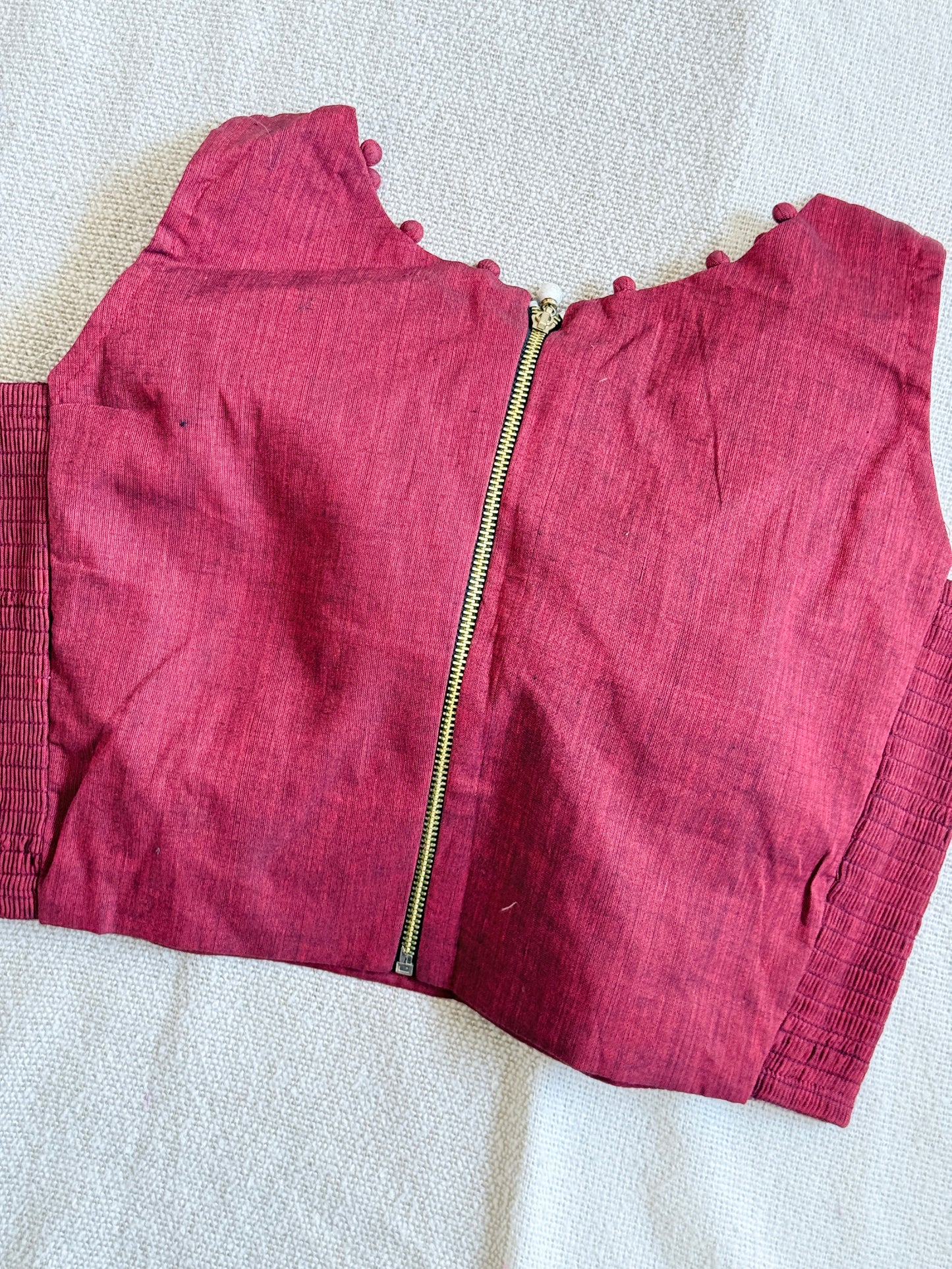 Side Stretch V Neck Blouse