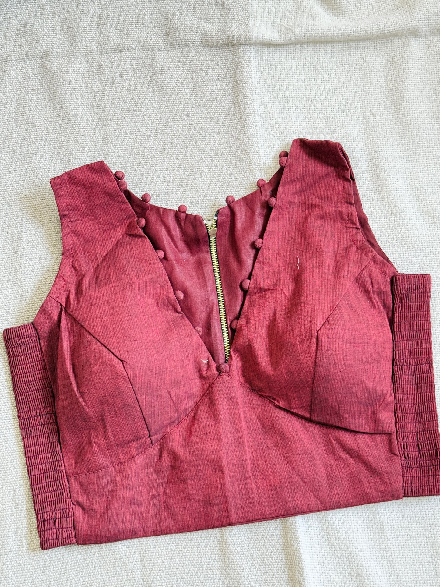 Side Stretch V Neck Blouse