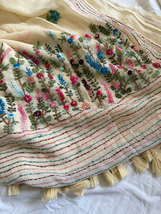 Off white Manjari saree