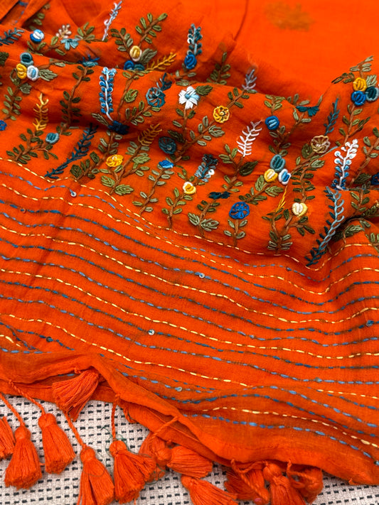 Orange Manjari Saree