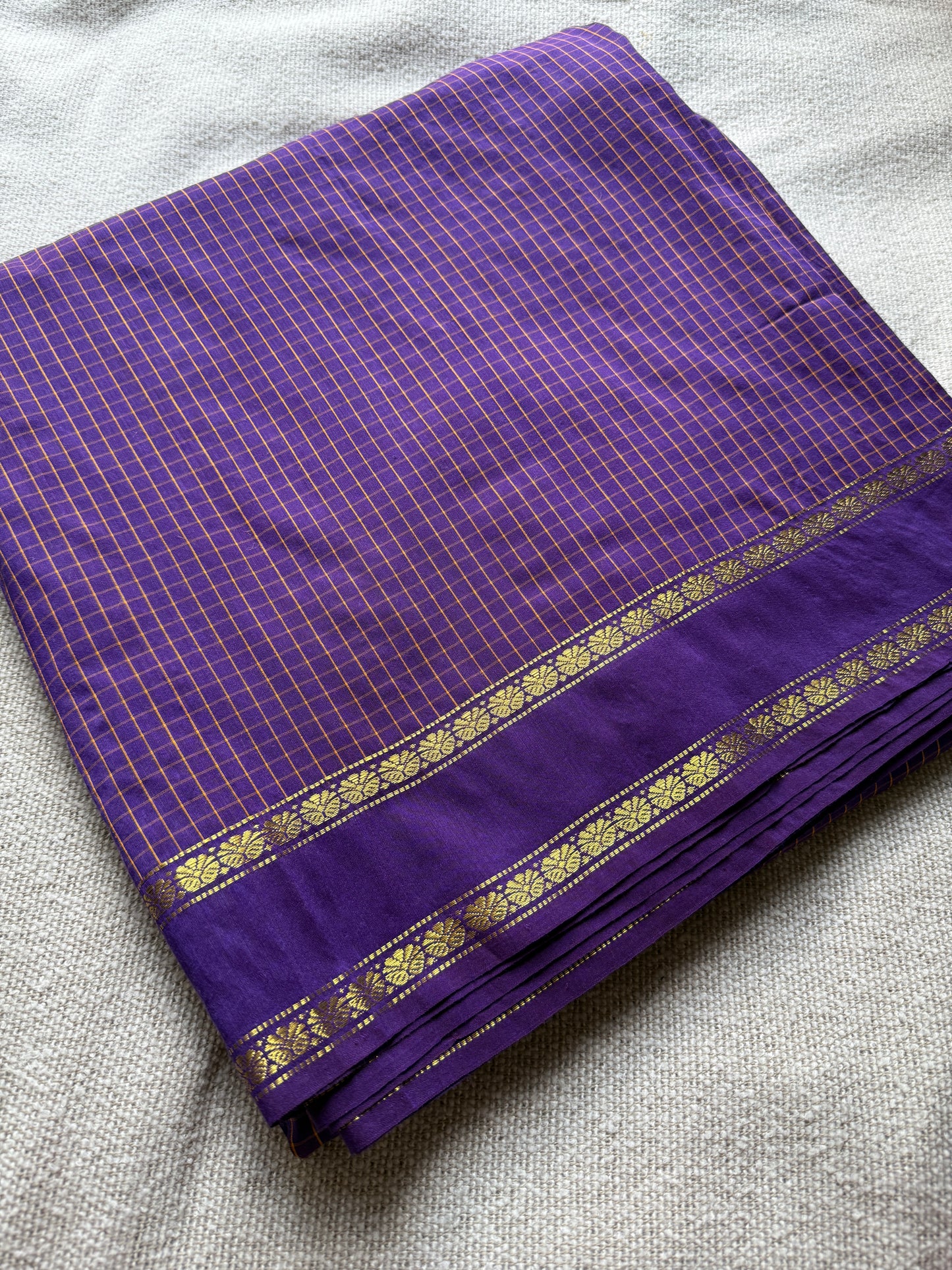 Purple Vintage Gadwal Saree